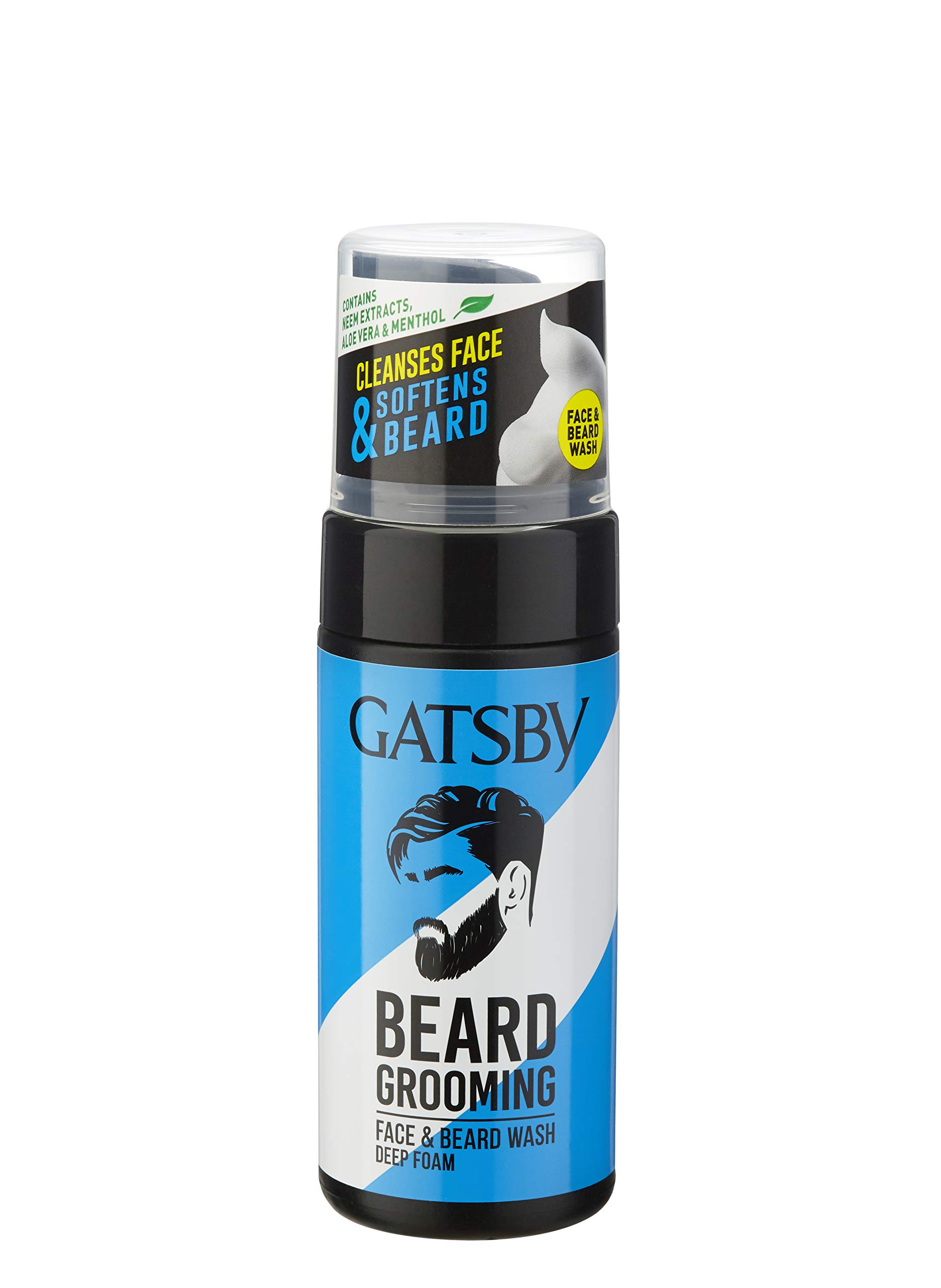 GatsbyFace And Beard Wash Deep Foam | Neem & Aloe Vera To Moisturize and Soften The Beard | 110 Ml