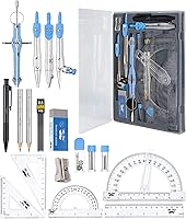 Vista 18 de Mr. Pen Juego de geometría con transportador de brazo giratorio de 6 pulgadas, compás, escuadras, regla, compases y transportador, juego de 15 piezas