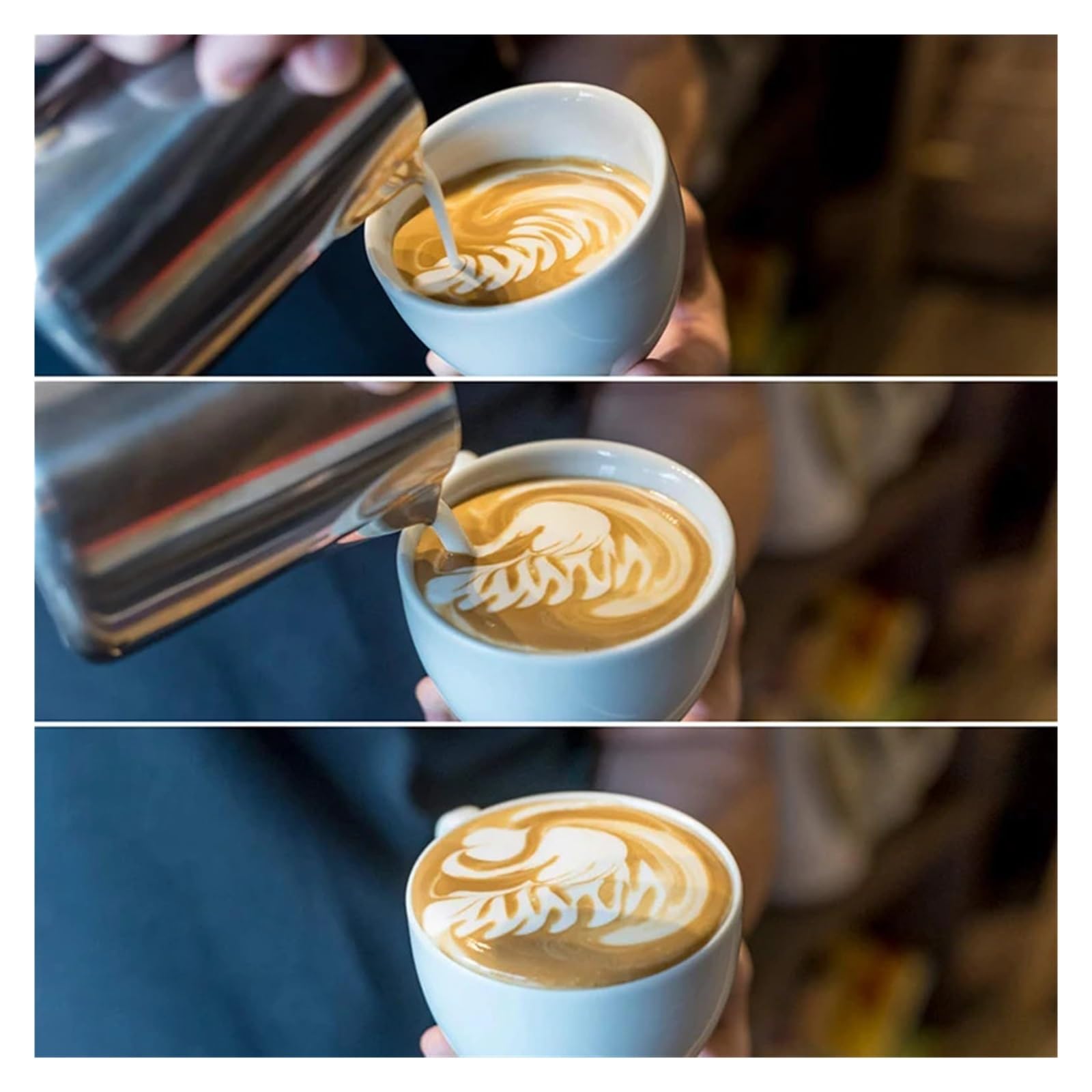 Jarra de espuma for leche 350/600/900ml, jarra café acero inoxidable, Latte Espresso, capuchino(600ml)