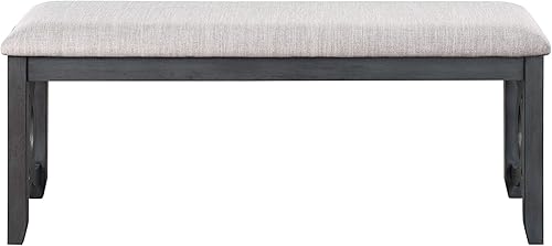 Miniatura 2 de New Classic Furniture Gia - Banco de comedor tapizado, acabado gris ahumado