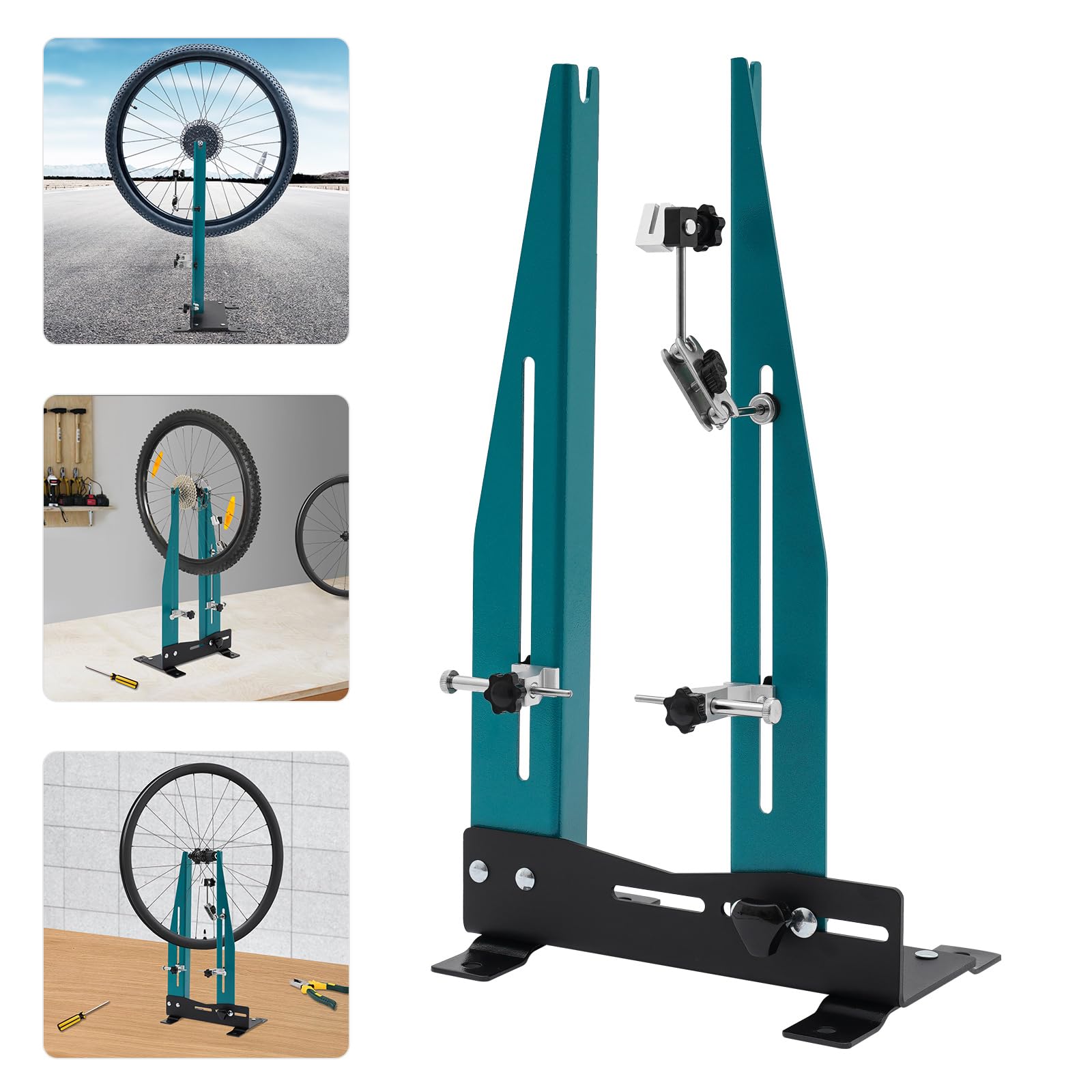 Wheel Truing Stand, Bicycle Wheel Alignment Repair Tool, Wheel Tire Truing Stand, Bike Wheel Truing Stand with Wrench, Great Wheel Alignment Repair Tool for Rim Truing For MTB Road