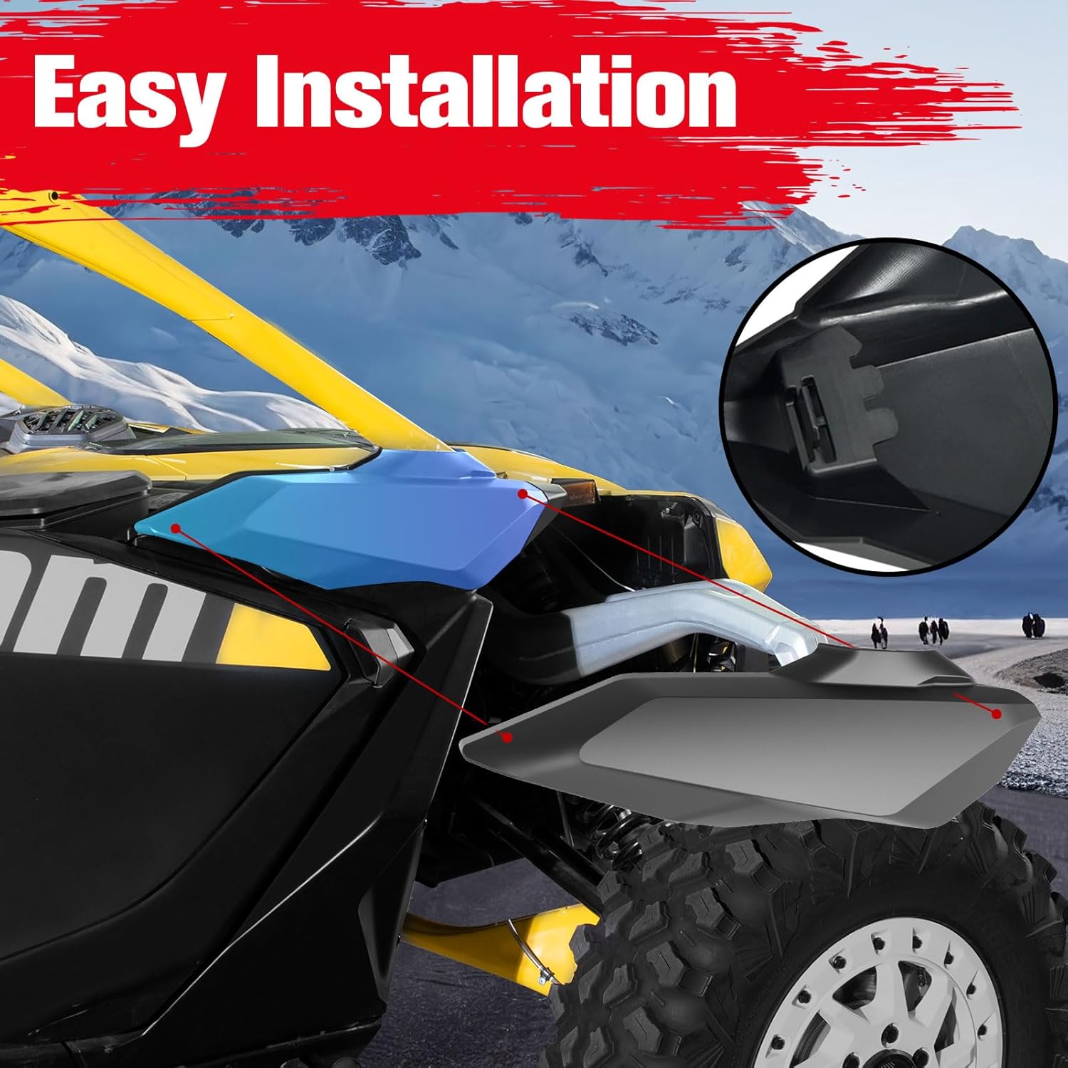 Left Lateral Gas Cap Cover for Can Am Maverick R, Driver Side Gas Cap Panel Cover for Can-Am Maverick R MAX X RS 2024 2025 All Models Accessories, Replace OEM #705017027 (1 PC)