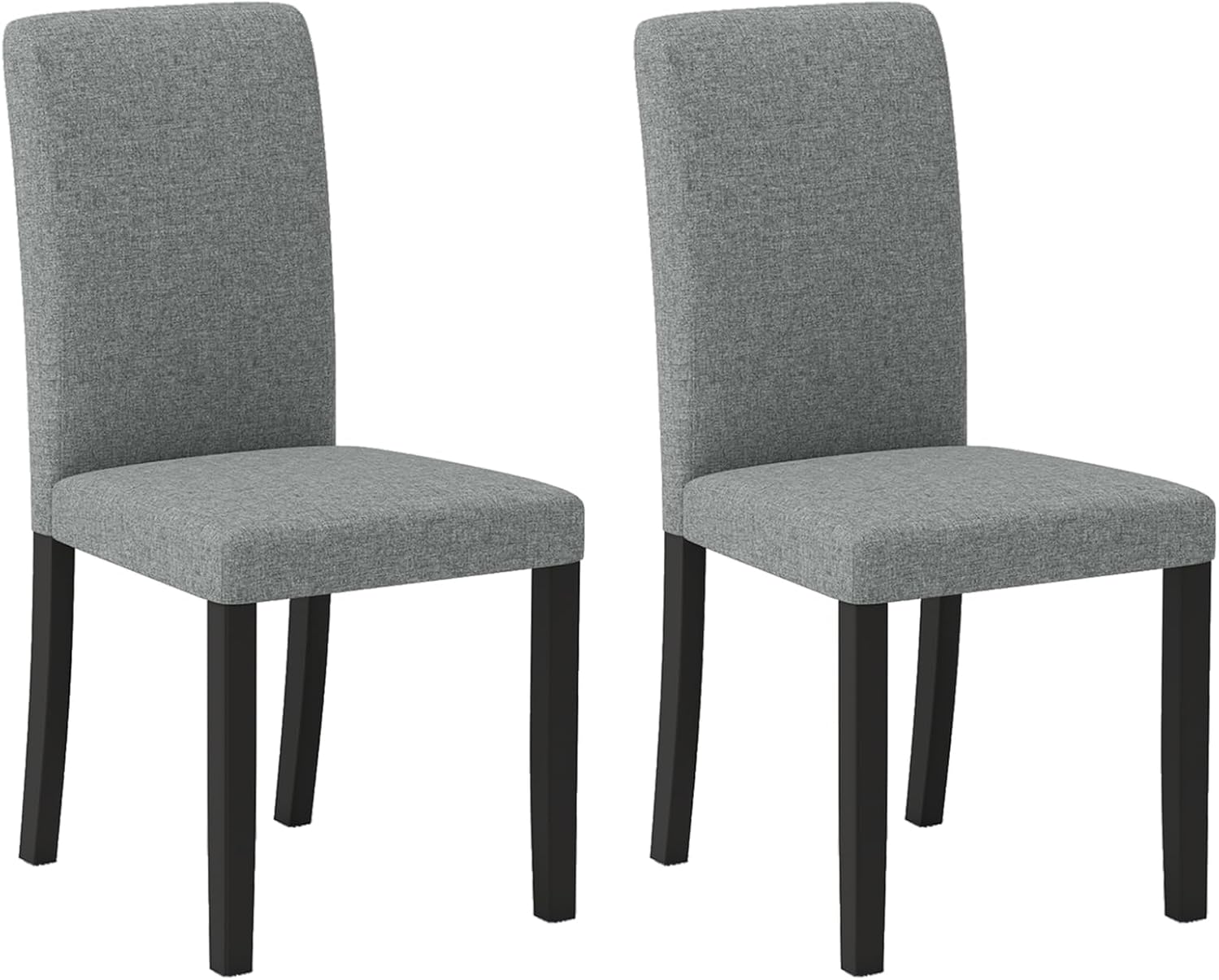 Giantex Upholstered Dining Chairs Set of 2, Mid-Century Modern Fabric Parson Chair w/Rubber Wood Legs, Thick Padded Seat, High Back, Armless Kitchen Side Chairs for Living Dining Room Restaurant