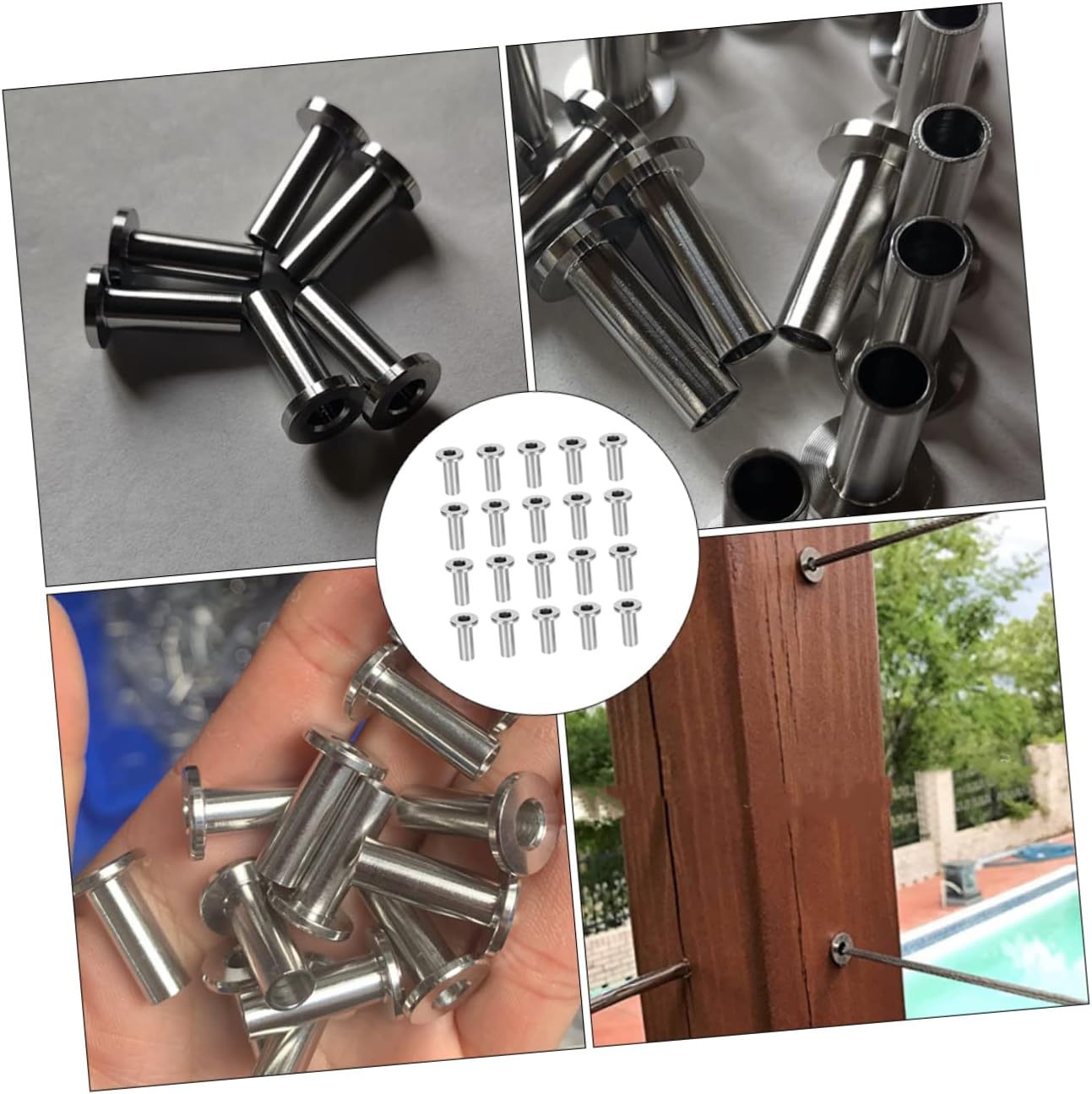 Balacoo 50Pcs Deck Cable Railing Kit Wire Rope Protector Sleeves with Drill Bit for DIY Indoor Outdoor Projects Prevents Cable Damage No Adhesive Required