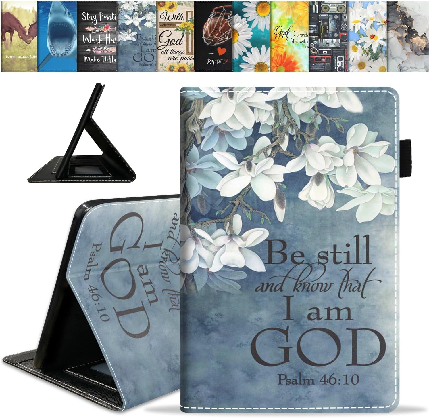 Case for All-New Amazon Fire Max 11 Tablet (13th Generation, 2023 Release) - Slim Lightweight PU Leather Stand Cover with Auto Wake/Sleep, Christian Quotes Bible Verse Psalm 46:10