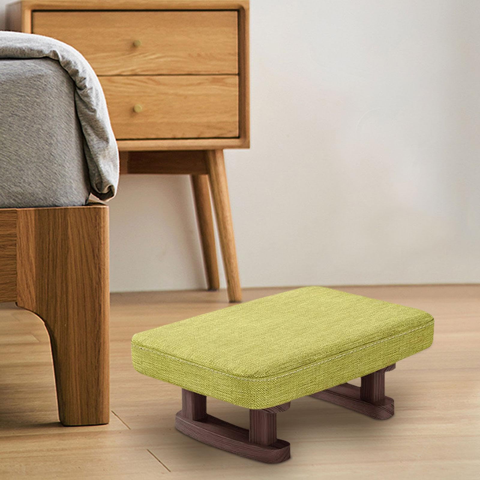 木製脚付き 淡い緑色 Amazon｜Qialexicon 木製脚付きフットレスト、小型低オットマン