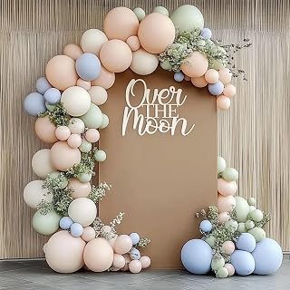Over the Moon Sign for Backdrop,Wooden We are over the Moon Gender Reveal Party Sign for Baby Shower Birthday Photography back Srop Signage
