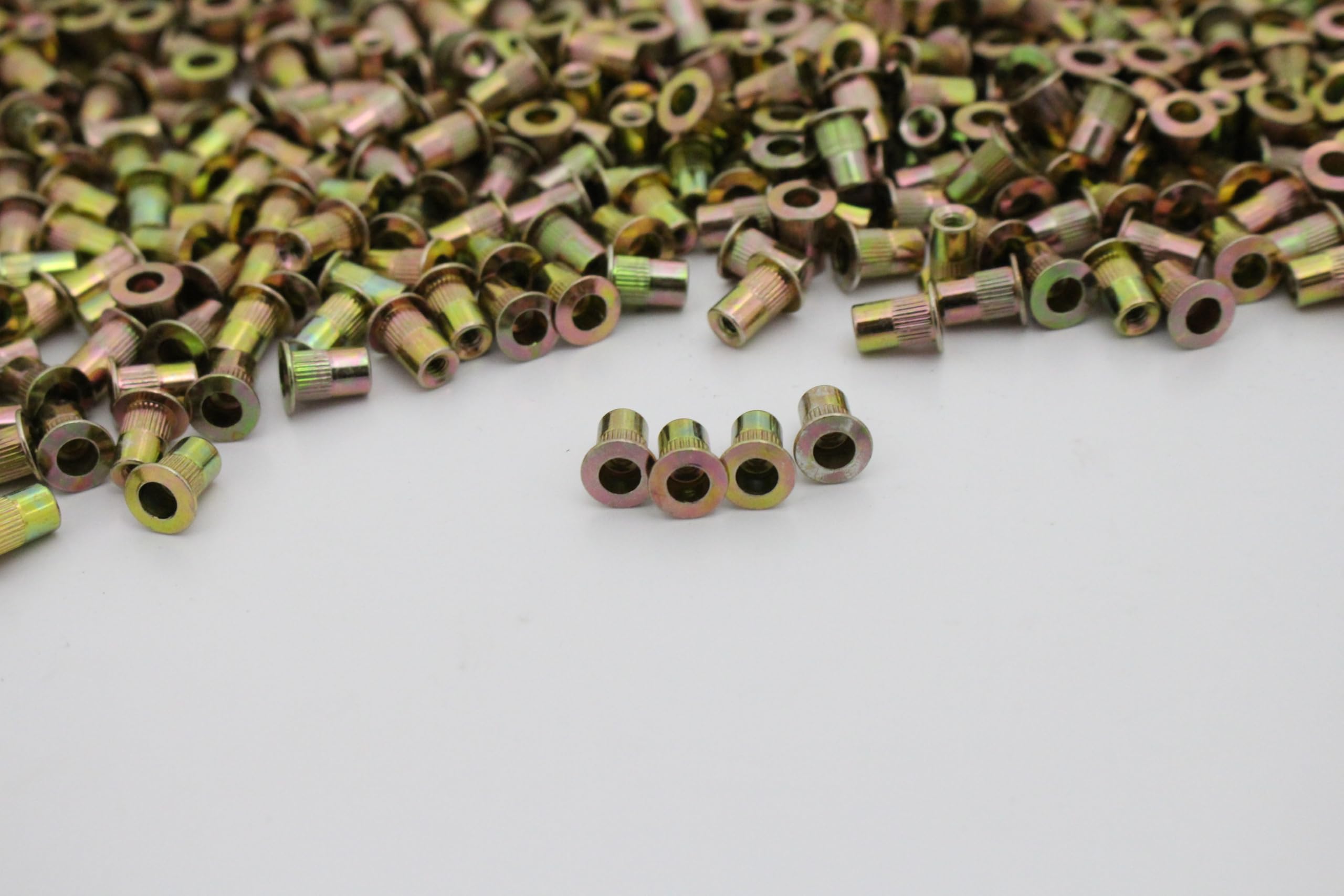 1/4-20 Zinc Plated Steel Flange Nutserts - Rivet Nut - Rivnut Nutsert - USA - 50pc