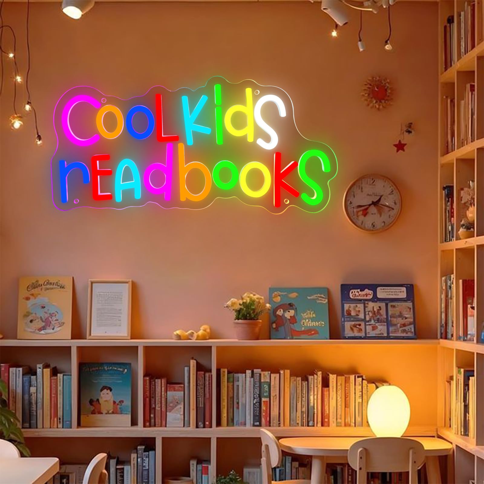 Cool Kids Read Books Neon Sign, luci al neon per aula lettura, angolo lettura, camera da letto, camera dei bambini, biblioteca, lettura insegna per gli amanti dei libri, regalo di Natale per bambini e