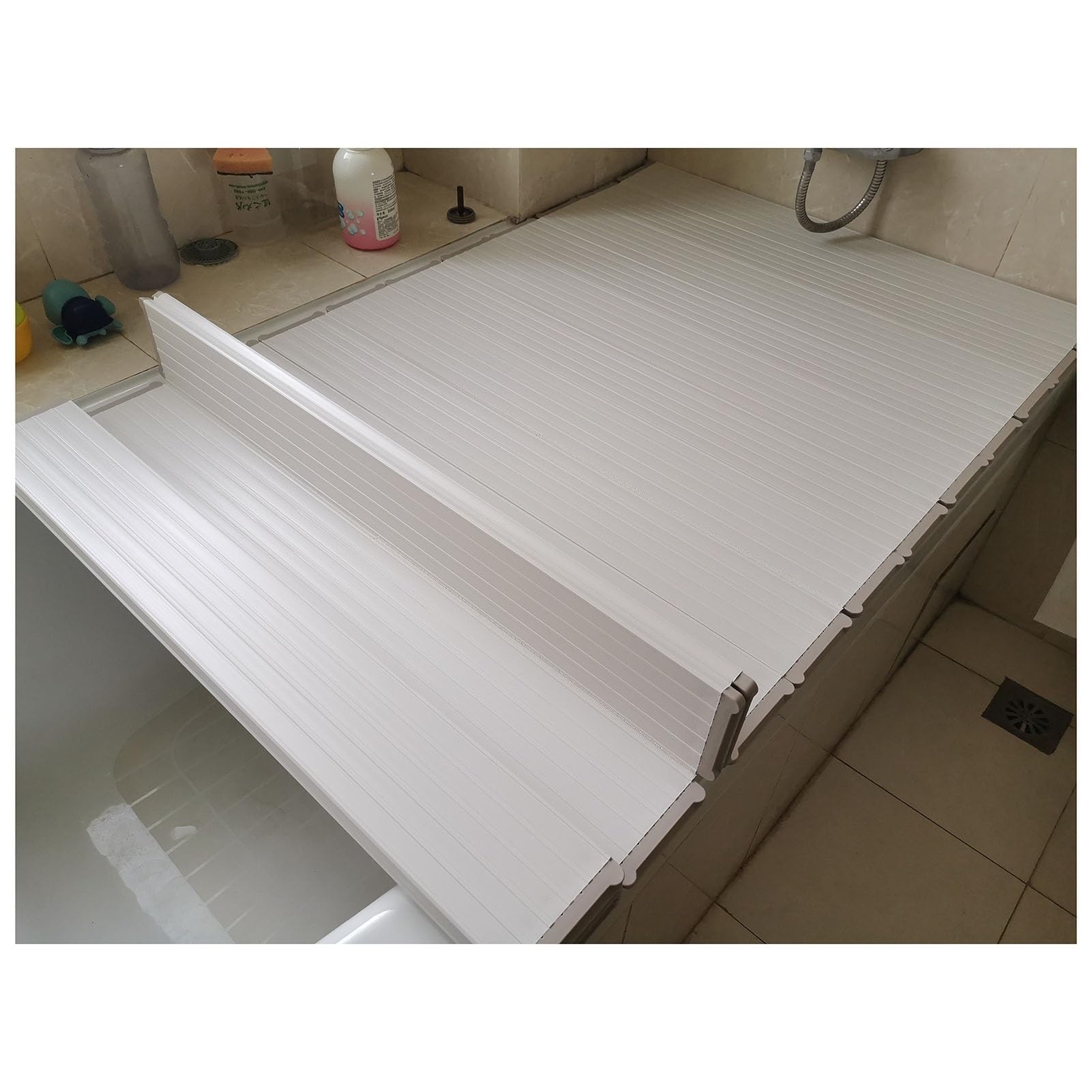 MYUYEE Foldable Anti Dust Bathtub Tray For Milk Baths & Spa 1Cm Thick 10Kg Load Capacity Multi Functional Design 8 Perfect For Relaxation And Enjoyment (Blanc-110Cmx70Cmx1Cm)