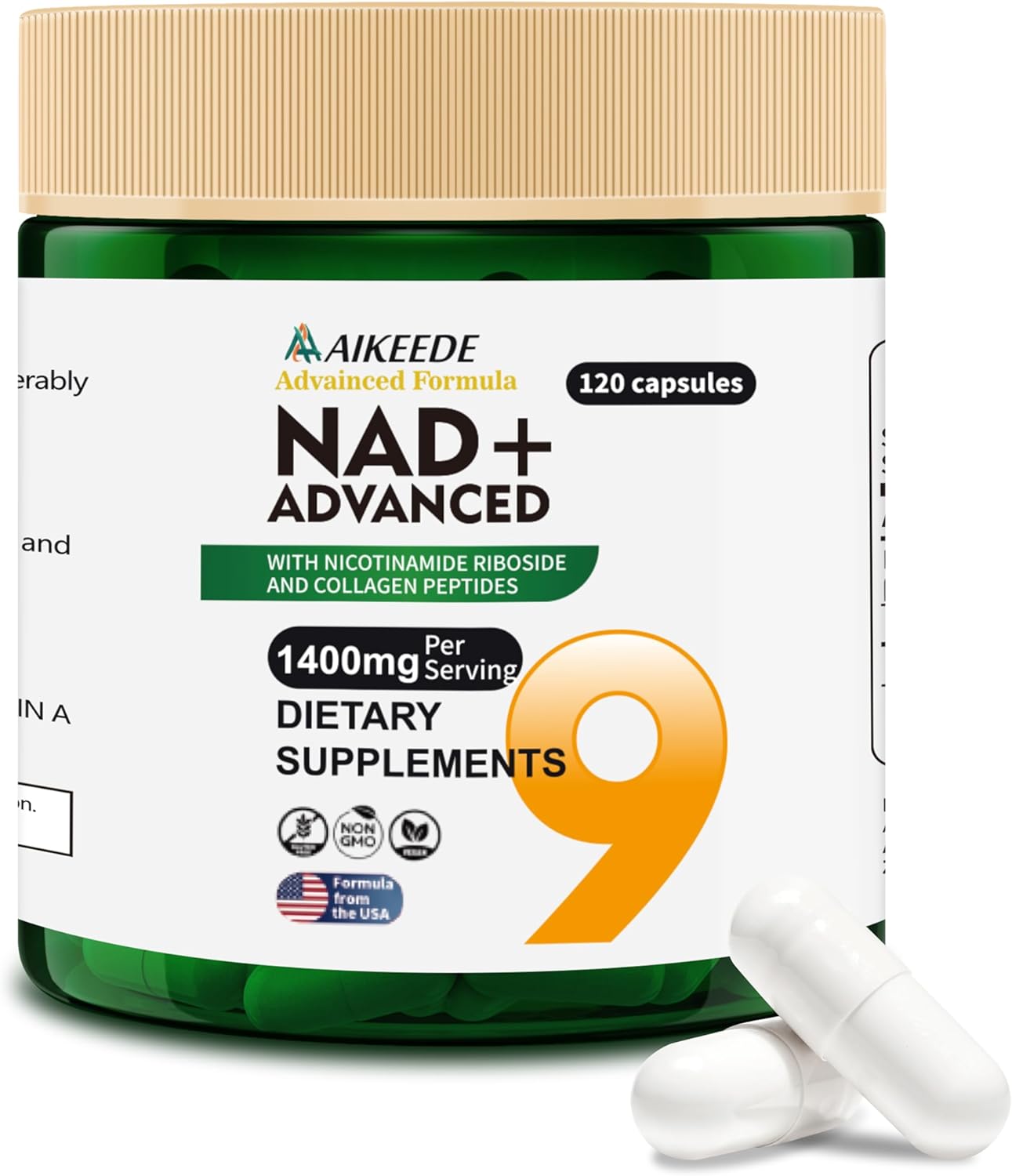 NAD Supplements,Liposomal NAD+ with Resveratrol,1400mg Per Serving,120 Capsules,Supplements for Anti-Aging,Skin Repair,Fatigue Relief,Immunity Enhancement and Antioxidant