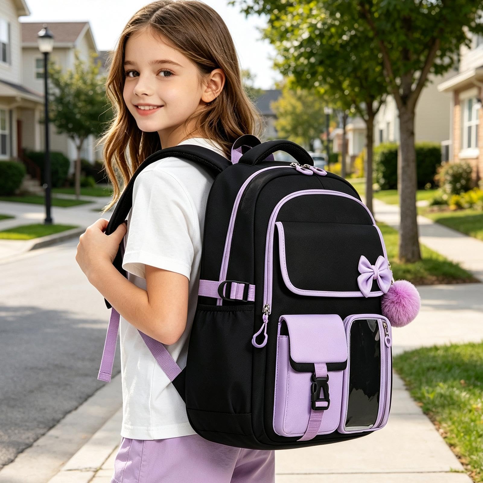 Zaino Scuola per Bambini con Borsa Pranzo Impermeabile Con Portamatite 3 | Zaino Scolastico Bambini Divertente E per Libri di Abbigliamento Cancelleria Portafoglio Viaggio Outdoor e Pendolar