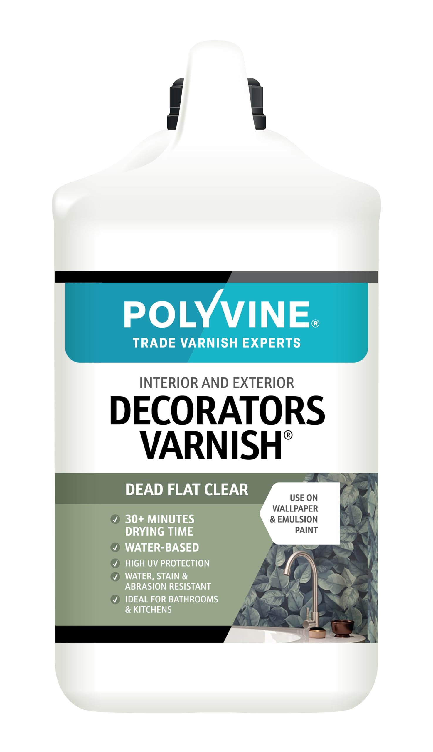Polyvine Decorator's Varnish Dead Flat Finish 4-Liter/Gallon