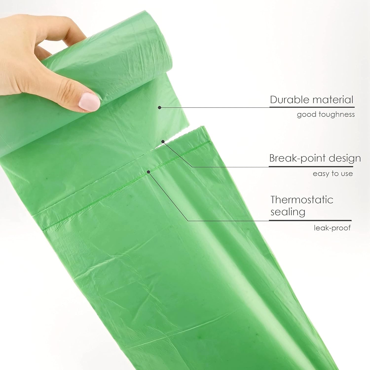 D.RECT Set of 15 x 6 Rolls of Biodegradable Organic Waste Bags, 35 litres, LDPE (90 Pieces)