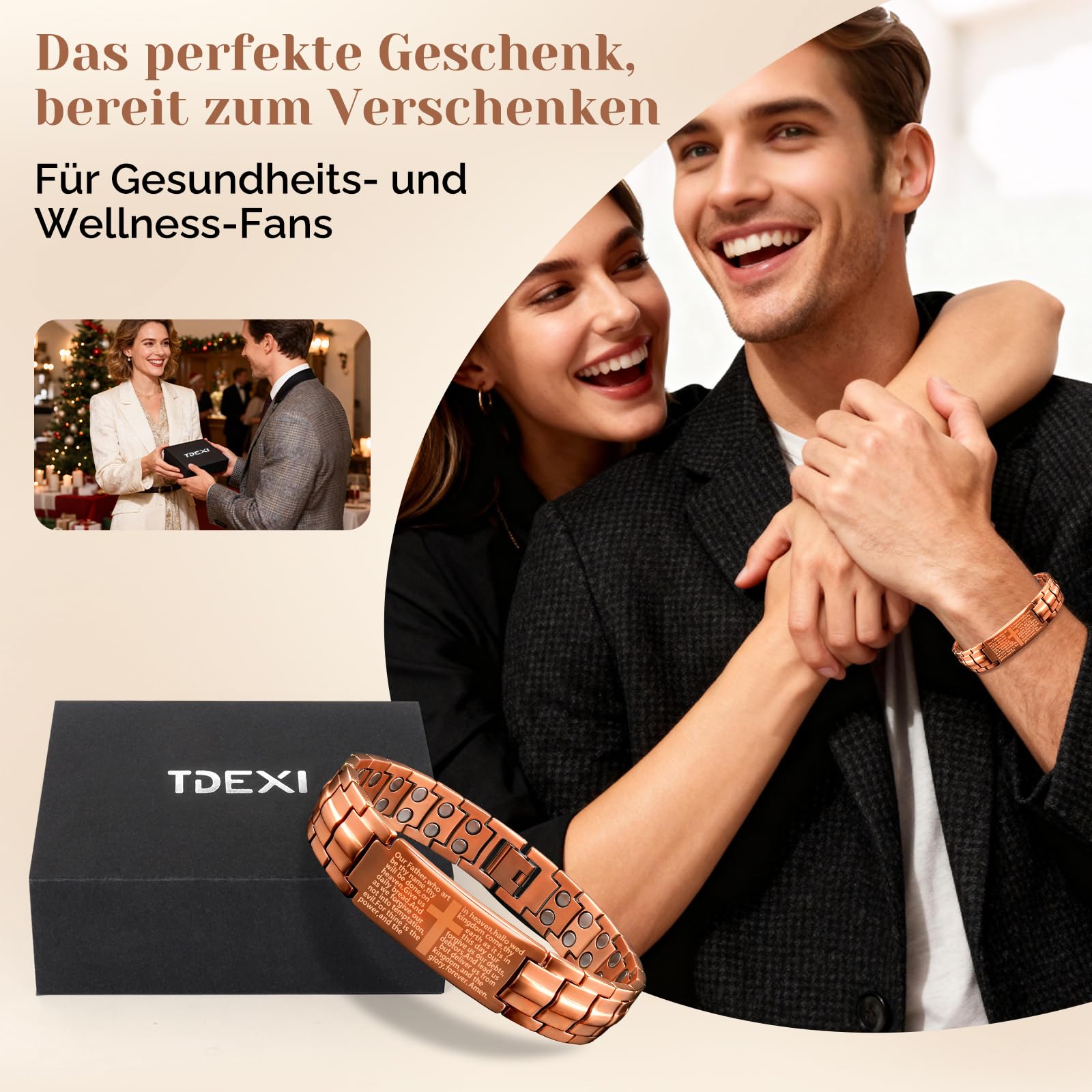 Energetix Bracelet magnétique pour femme avec fermeture en acier inoxydable (3500 gauss) (1)