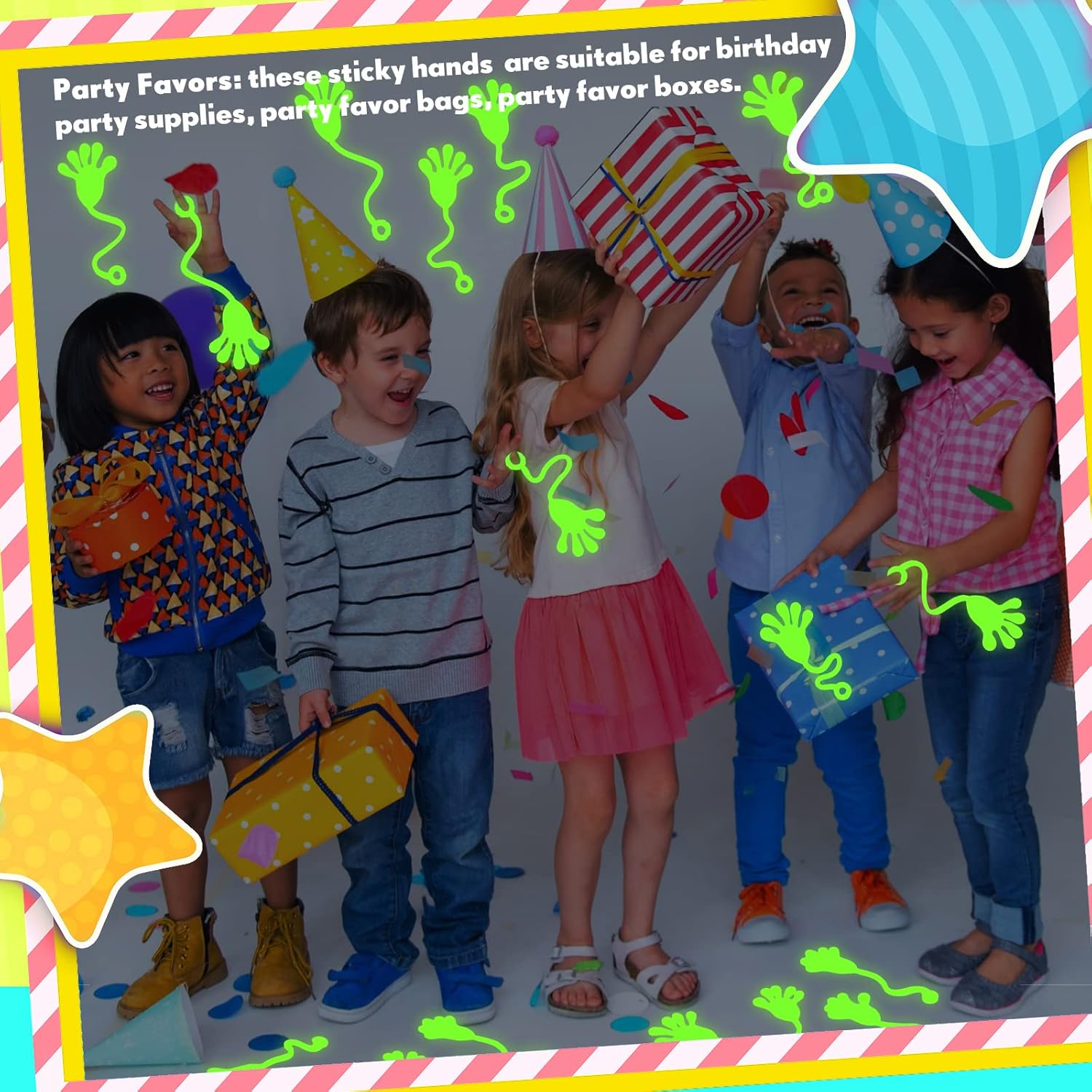 500 Pcs Sticky Hands Bulk Valentines Classroom Gifts Party Favors for Kids Glow in the Dark Mini Stretchy Toys Goodie Bag Stuffers Sticky Hands for Child Easter Egg Fillers School Prize Treat(500 Pcs)