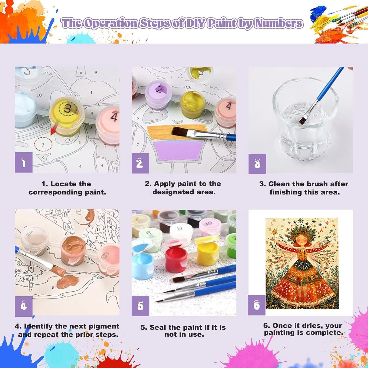 WEISHIWE Dipingere con i Numeri Adulti Fata elfica, 80x100cm s-514 | Pittura a Olio Kit, fai da te Quadri da Dipingere Numerat, Adulti Bambini Hobby Creativi,Pittura Adulti Decora la Casa Regalo