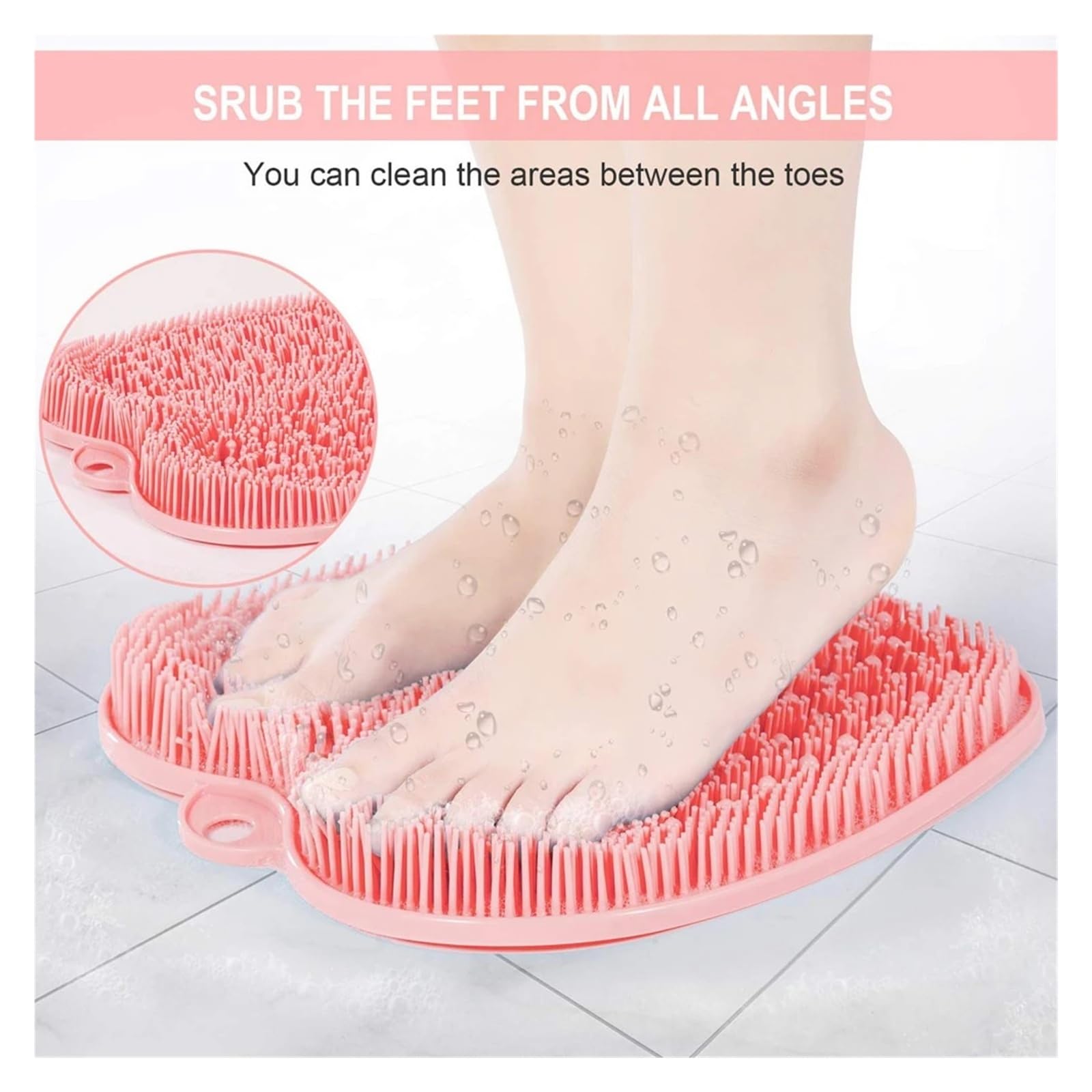Cepillo de silicona para pies de ducha con ventosas exfoliante (1 unidad)