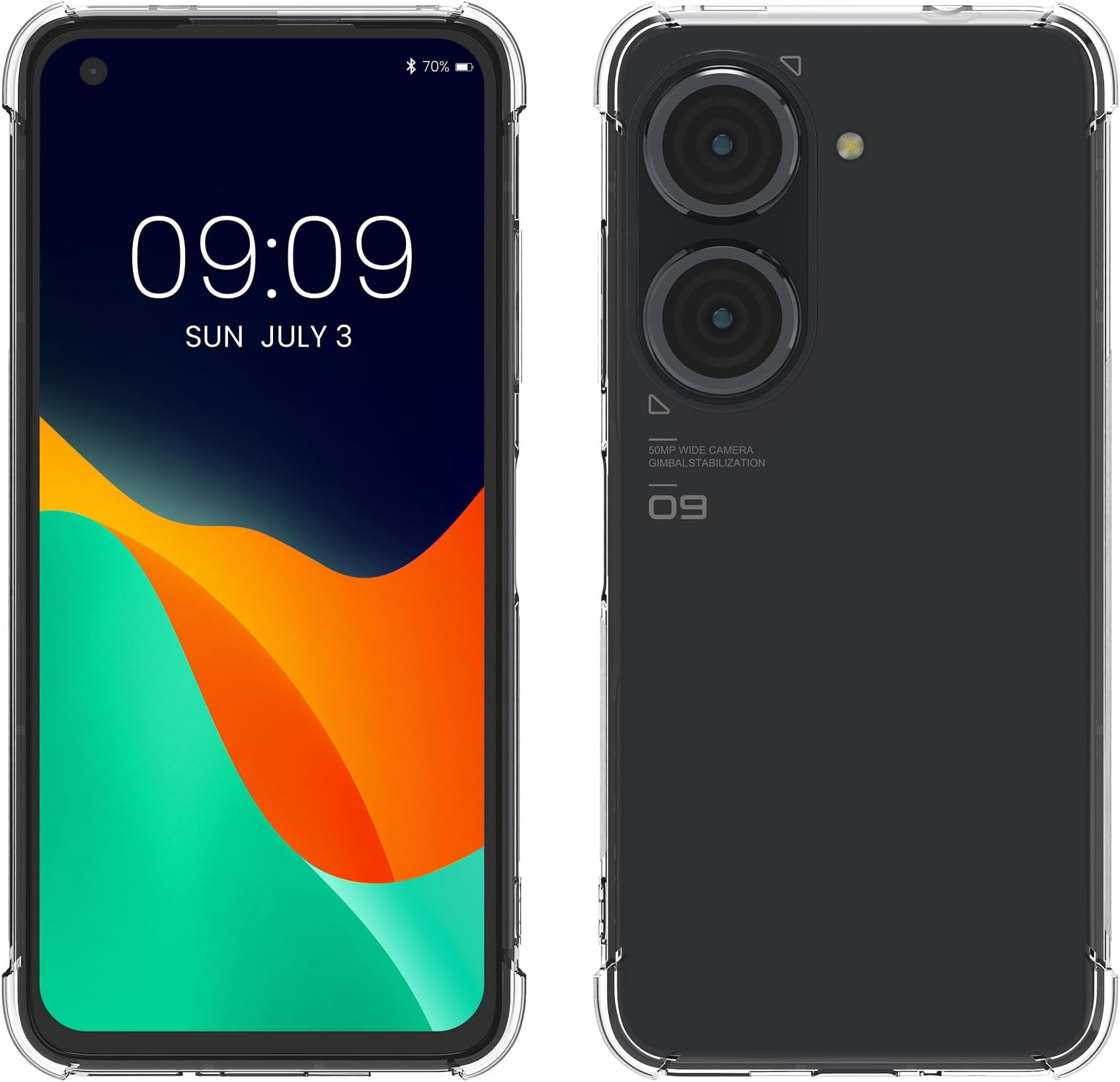 kwmobile Crystal Case Compatible with ASUS Zenfone 10 / Zenfone 9 - TPU Silicone Mobile Cell Phone Cover - Transparent