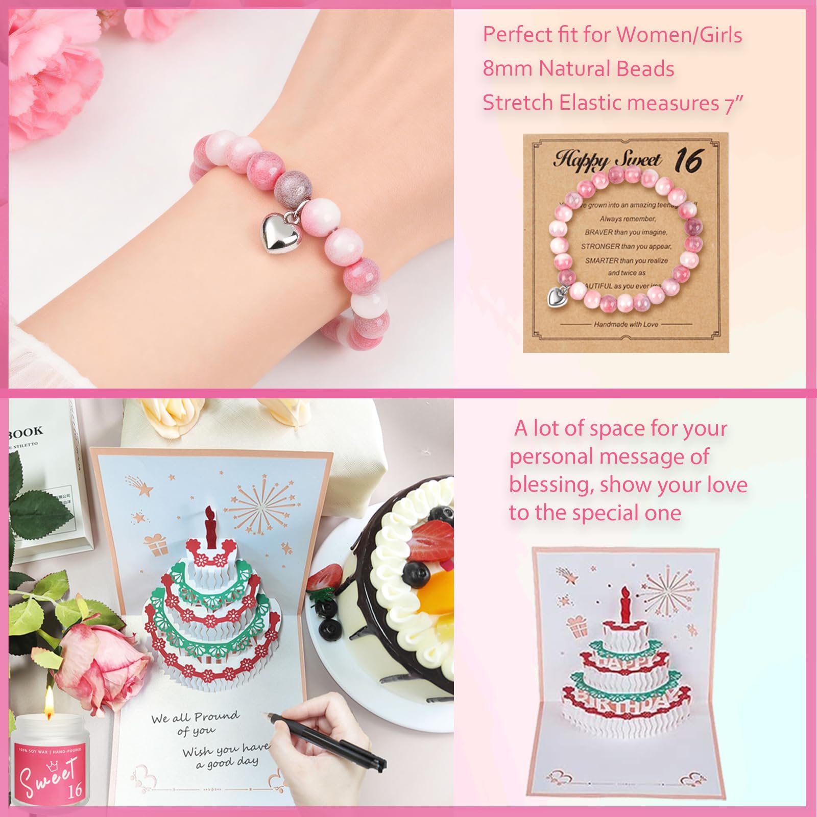 Sweet 16 Birthday Gifts For Girls, Happy 16th Birthday Gifts for Girls，Gifts for 16 Year Old Girl Best Friends Female Daughter Sister Her Girlfriend Coworker Birthday Unique