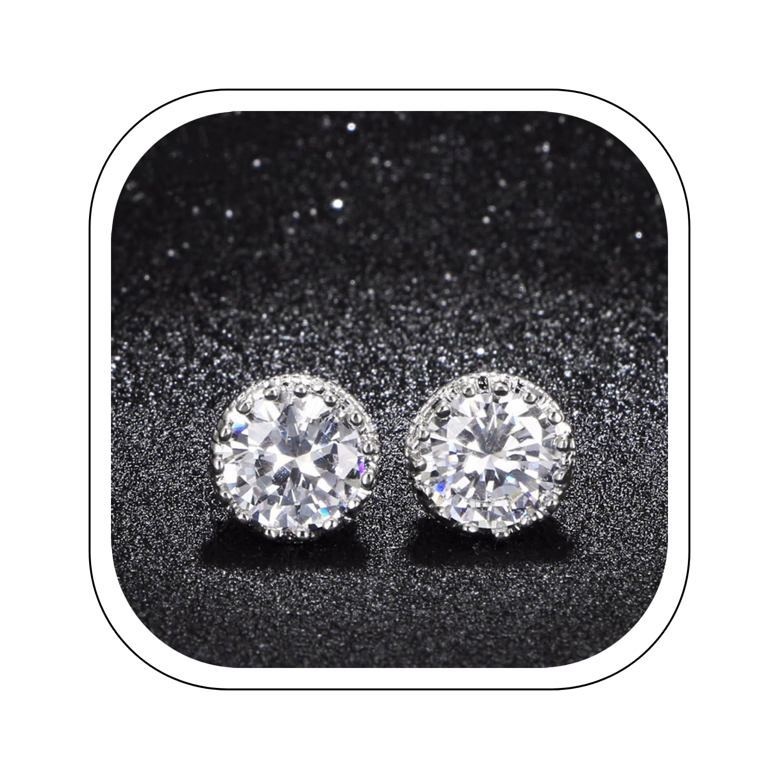 Earrings for Women Gold Full Diamond Zircon Stud Earrings for Women 925 Sterling Silver Hypoallergenic Stud Huggie Earrings, Wedding Anniversary Earrings Silver Jewelry Birthday Gifts