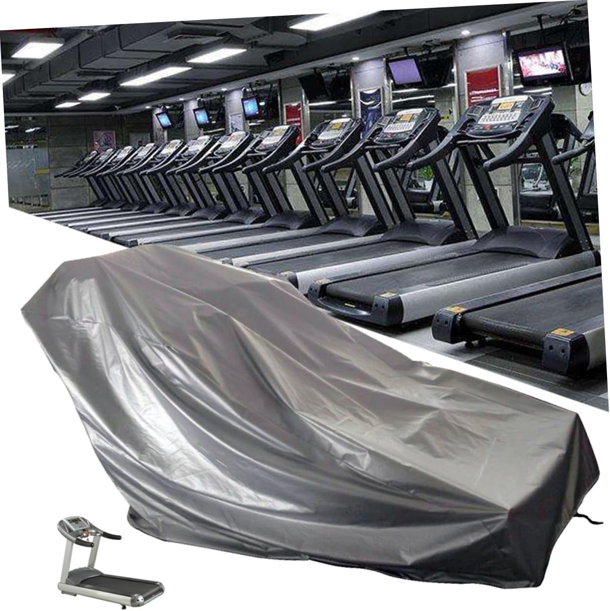 Creative Treadmill Cover Rainproof Protective Cloth for Mini Treadmills Grey for Outdoor Use Prevents Dust and Scratches