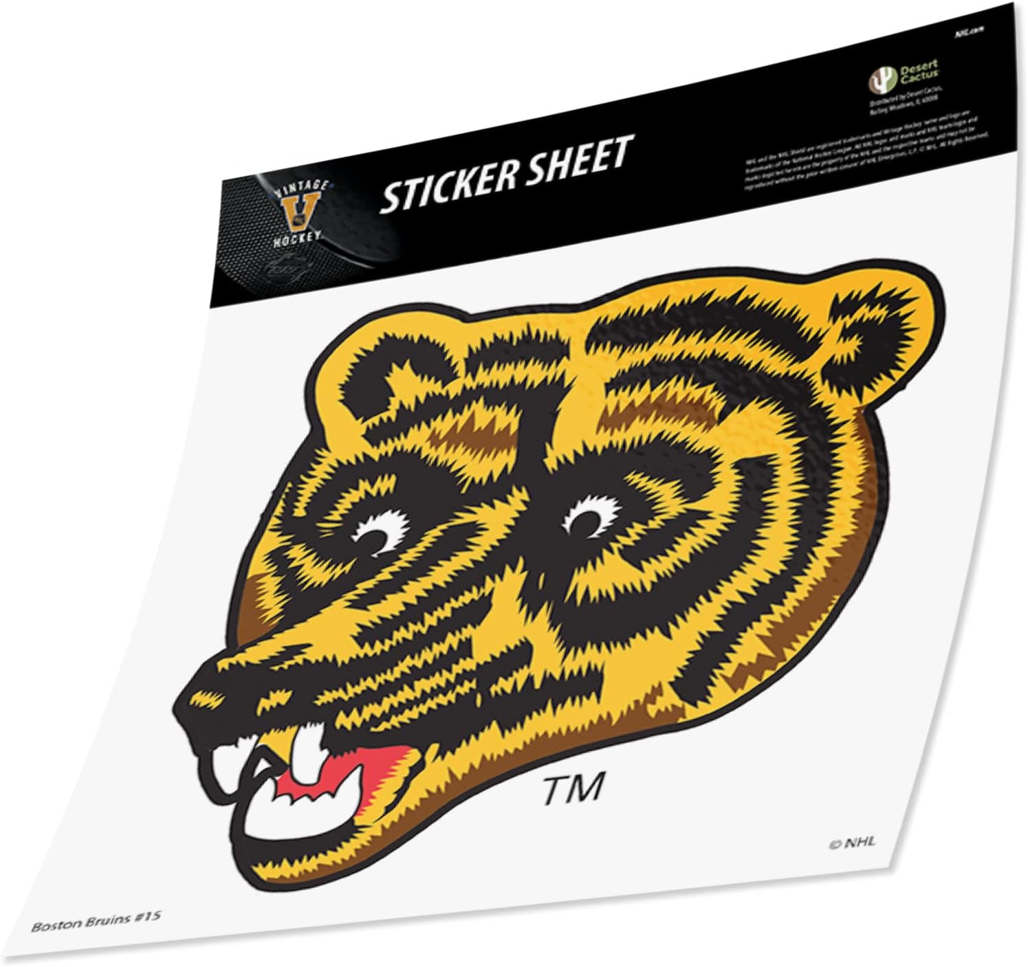 Desert Cactus Boston Bruins Sticker NHL Team National Hockey League Vinyl Decal Laptop Water Bottle Car Scrapbook (Vintage Individual H)