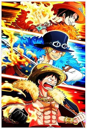 Amazon Com One Piece Luffy Ace And Sabo Animated Canvas Poster Wall Art Decor Print Picture Paintings For Living Room Bedroom Decoration Unframe 24x36inch 60x90cm Posters Prints