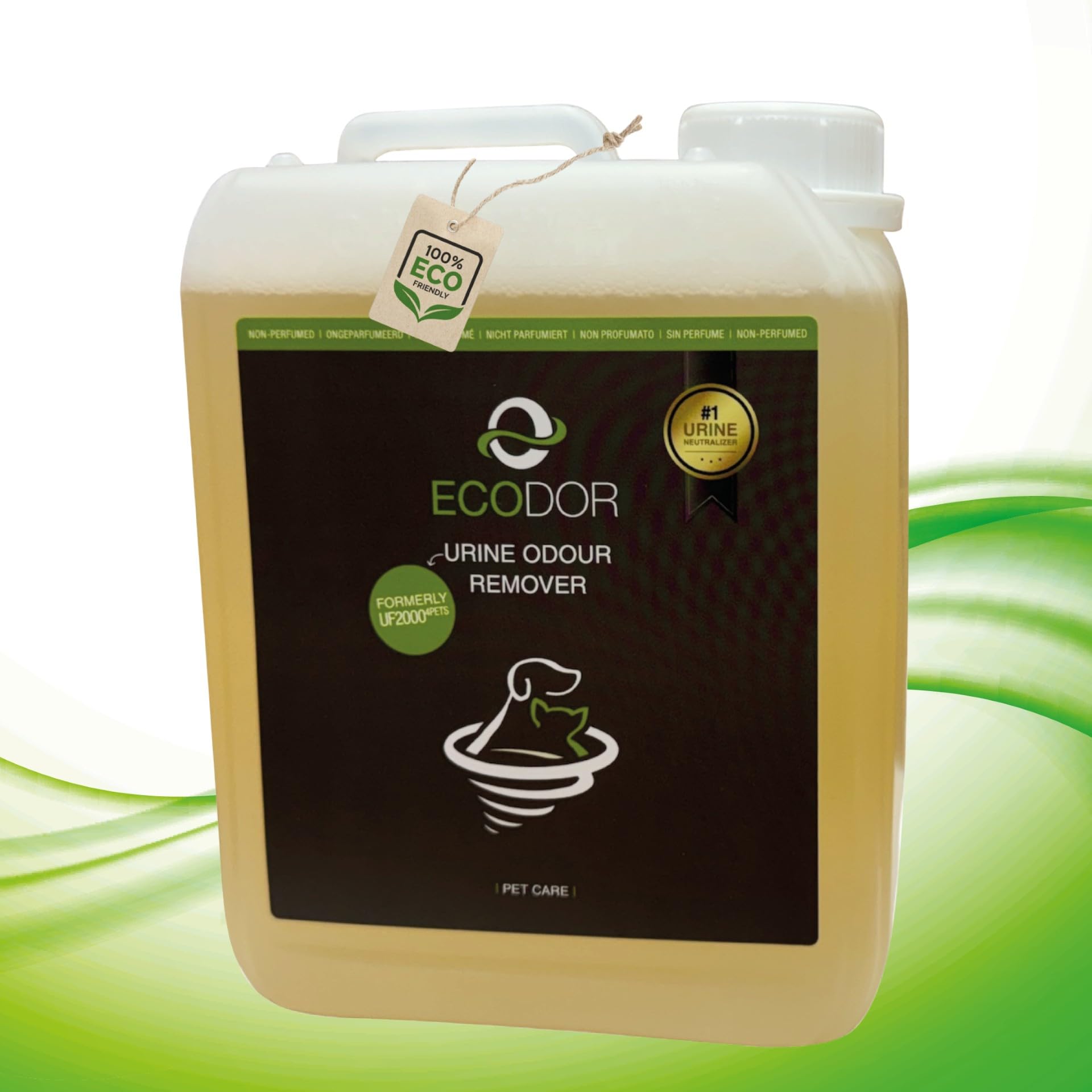 UF2000 Removedor de Olores de Orina 2500ml | Sin Perfume | Biodegradable | Basado en Enzimas Vegetales | Elimina eficazmente los olores de orina de Perros, Gatos y roedores.