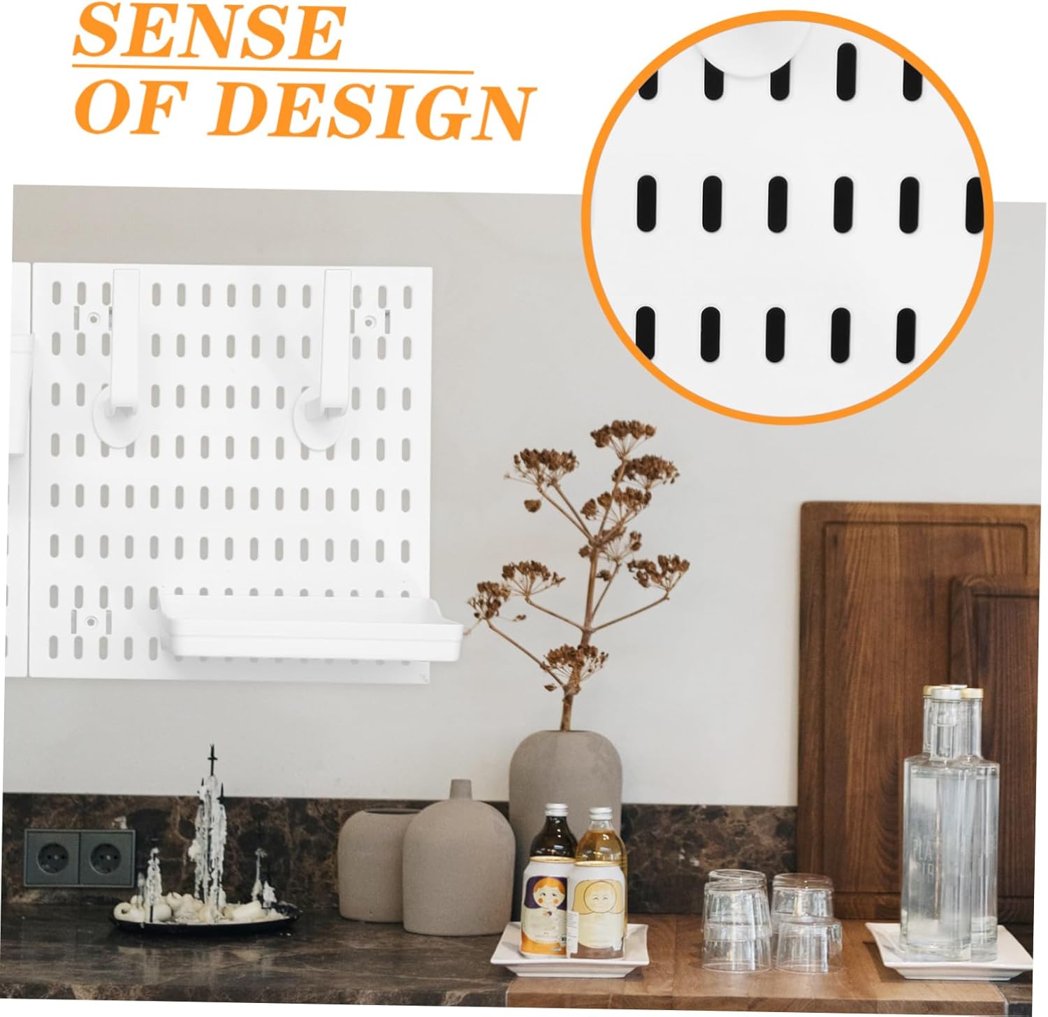 1 Set Pegboard Wall Organizer with Hooks Nail Mount for Kitchen Home Space Saving Display Pegboard for Tidy Storage Stylish Decor Construction