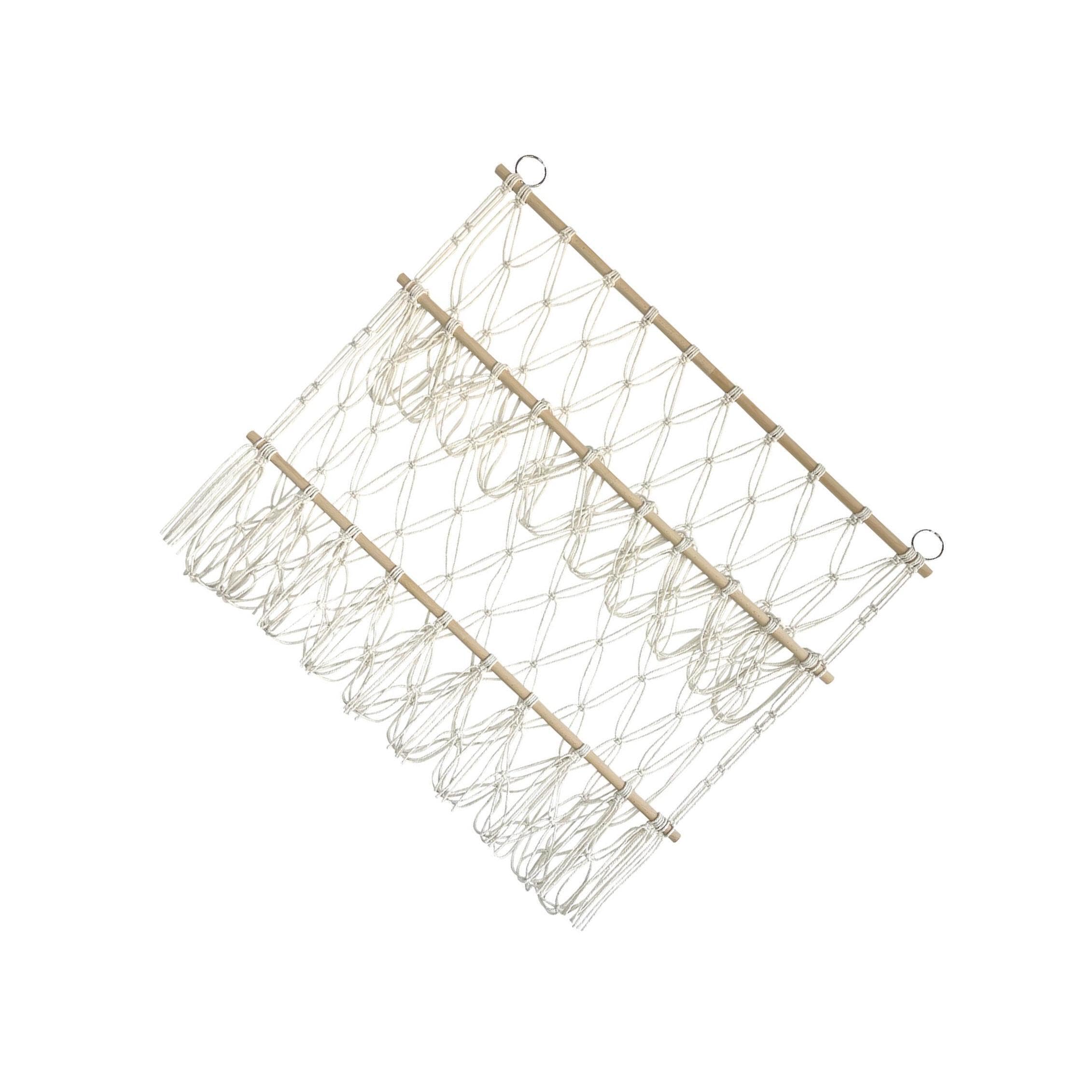 AMSLSIU Stuffed Hammock Net Hanging Storage Solution, beige, 80x75cm