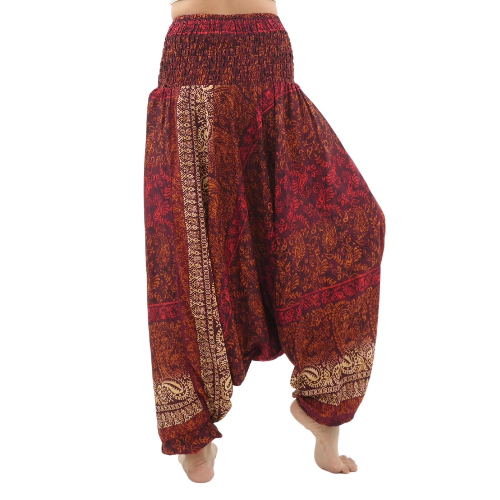 PANASIAM Aladinhose Indostyle - indonesische Haremshose, Yogahose, Sarouelhose, Goa-Hose, Pluderhose, Damen & Herren, Freizeit, Festival, 100% Viskose