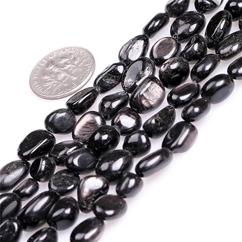 Cuentas de obsidiana negra para hacer joyas, piedras preciosas naturales, semipreciosas, 8x8-0.315x0.433 in, forma libre, barroco, 15" JOE FOREMAN