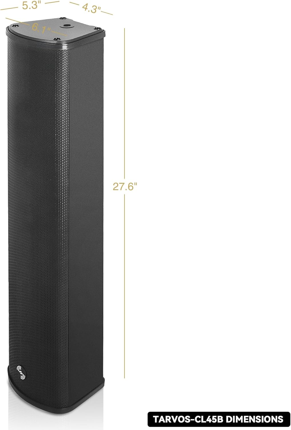 Sound Town Commercial Restaurant Bluetooth Amplifier + Column Speaker Set, with One 6-Zone 70V/100V Amplifier with Bluetooth, 8 x All-Weather Four 5-Inch Column Speakers, Black (STCA600X8CL45B)