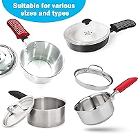 Vista 2 de 4 fundas de mango caliente, fundas de mango de sartén de hierro fundido, fundas resistentes al calor, cubiertas de mango de sartén para mangos