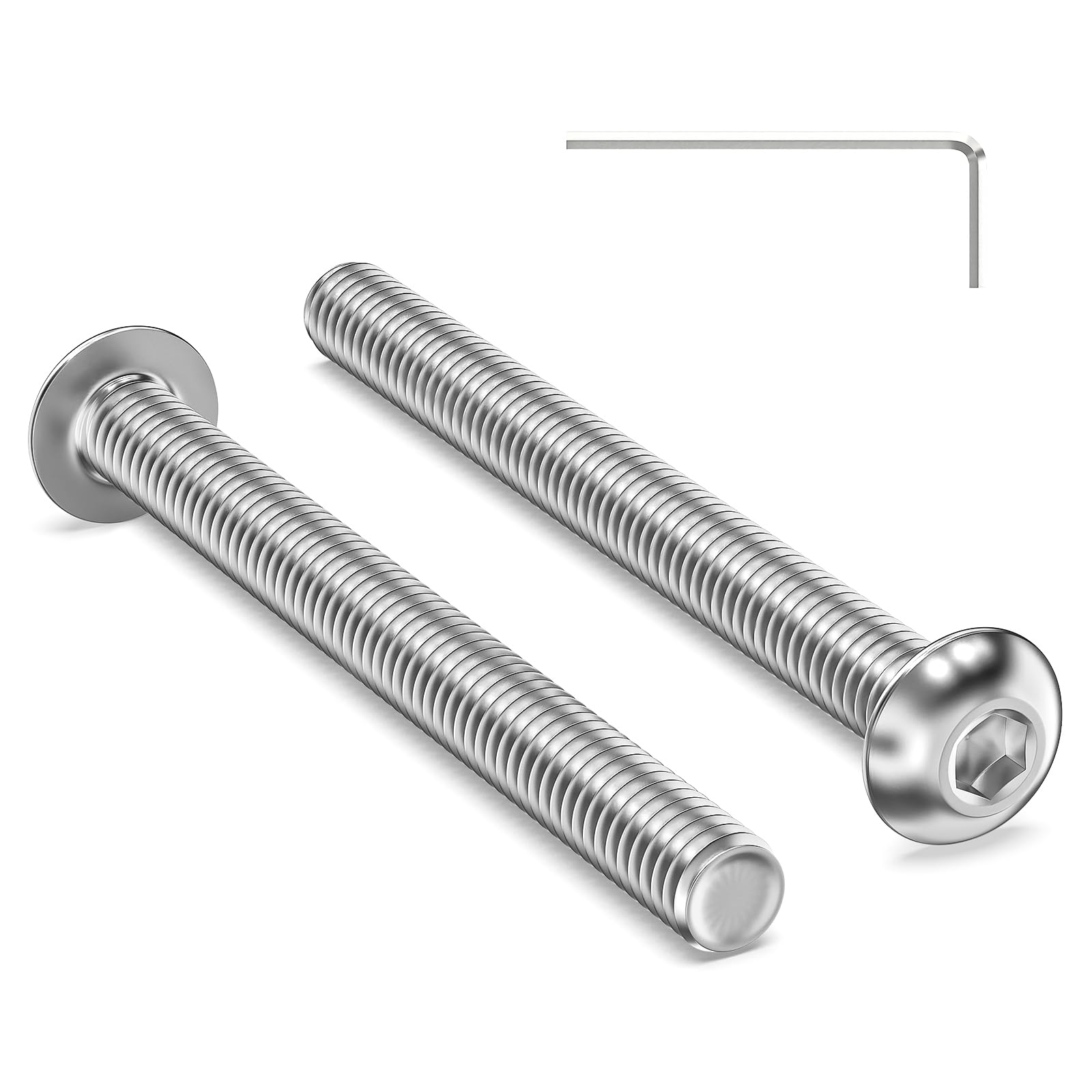 Valorada 120Pcs M3 Bolts, M3 x 30mm Button Head Socket Cap Bolts Screws, 304 Stainless Steel, Allen Hex Drive, Bright Finish, Fully Machine Thread with Allen Key