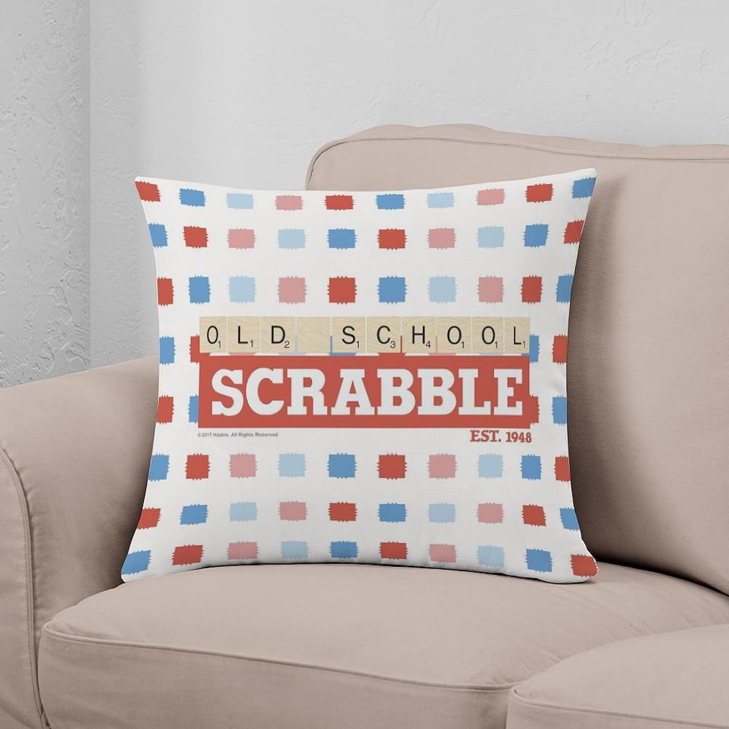 CafePress Old School Scrabble Everyday Pillow Square Pillow, Decorative Accent Pillow Woven