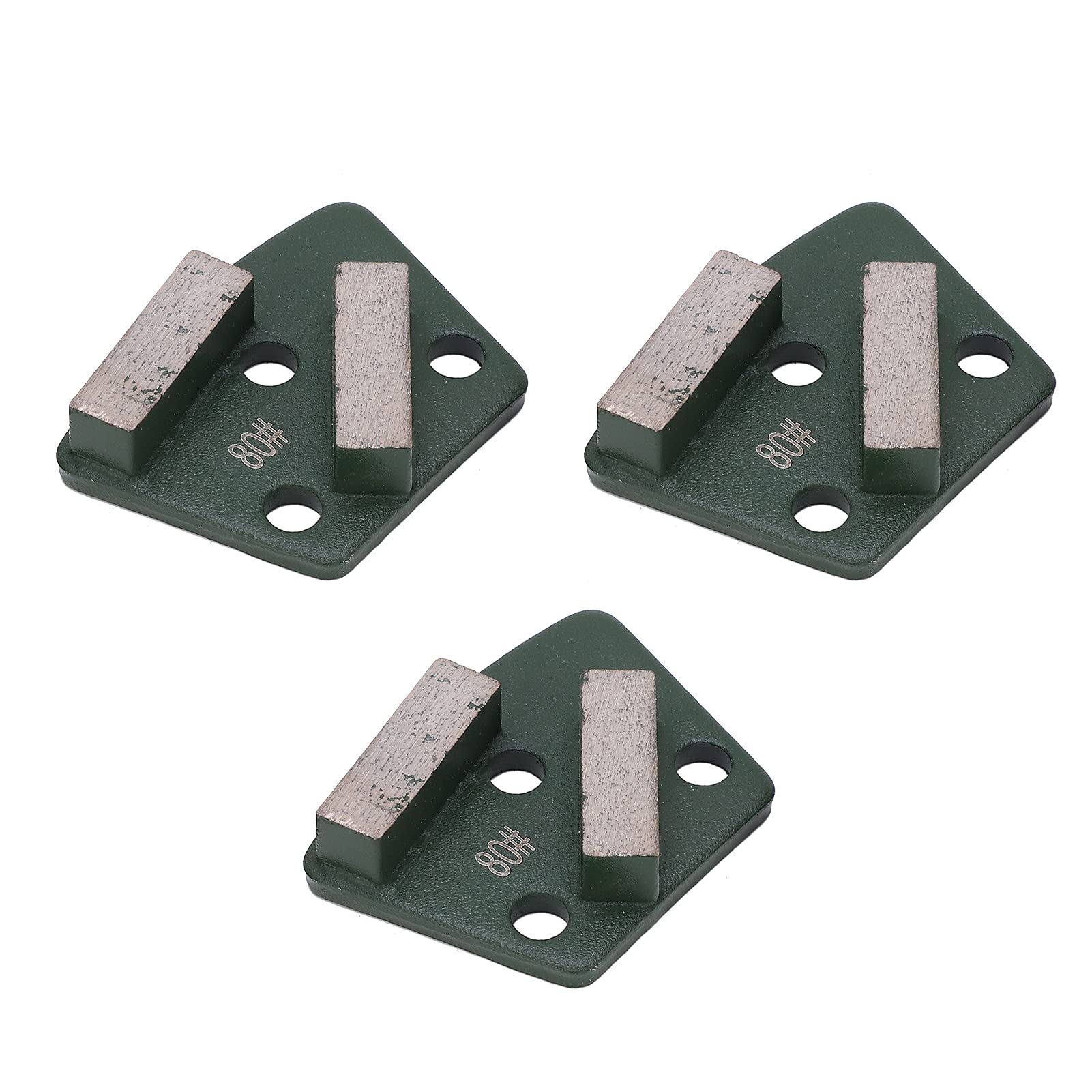 Concrete Floor Grinder, 3PCS Trapezoid Floor Grinding Pad Disc Diamond Floor Grinding Discs Diamond Concrete Grinding Disc 80# Grit 2 Long Teeth Metal Scraper for Grinder Floor Concrete