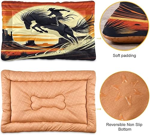 Miniatura 2 de Emelivor Cama de vaquero para perros y gatos, cama lavable para mascotas, antideslizante, cómoda, para perros pequeños, medianos y gatos Laege, 18 x