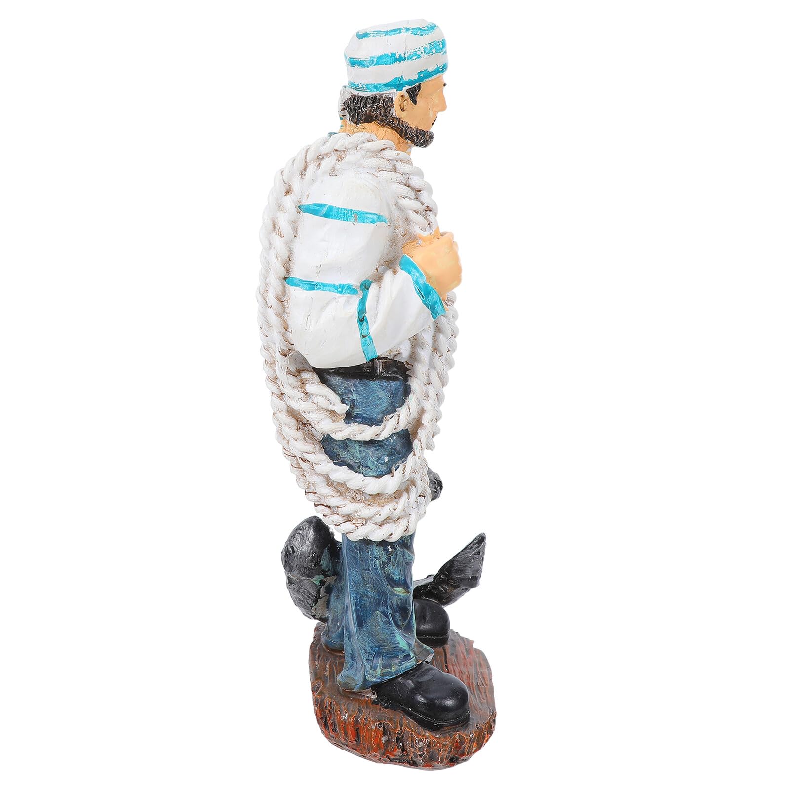 Miniature Sailor Model Home Decor Nautical Dollhouse Miniatures Office Captain Statue Captain Mediterranean Resin Decor Resin Marine Sailor Figurine