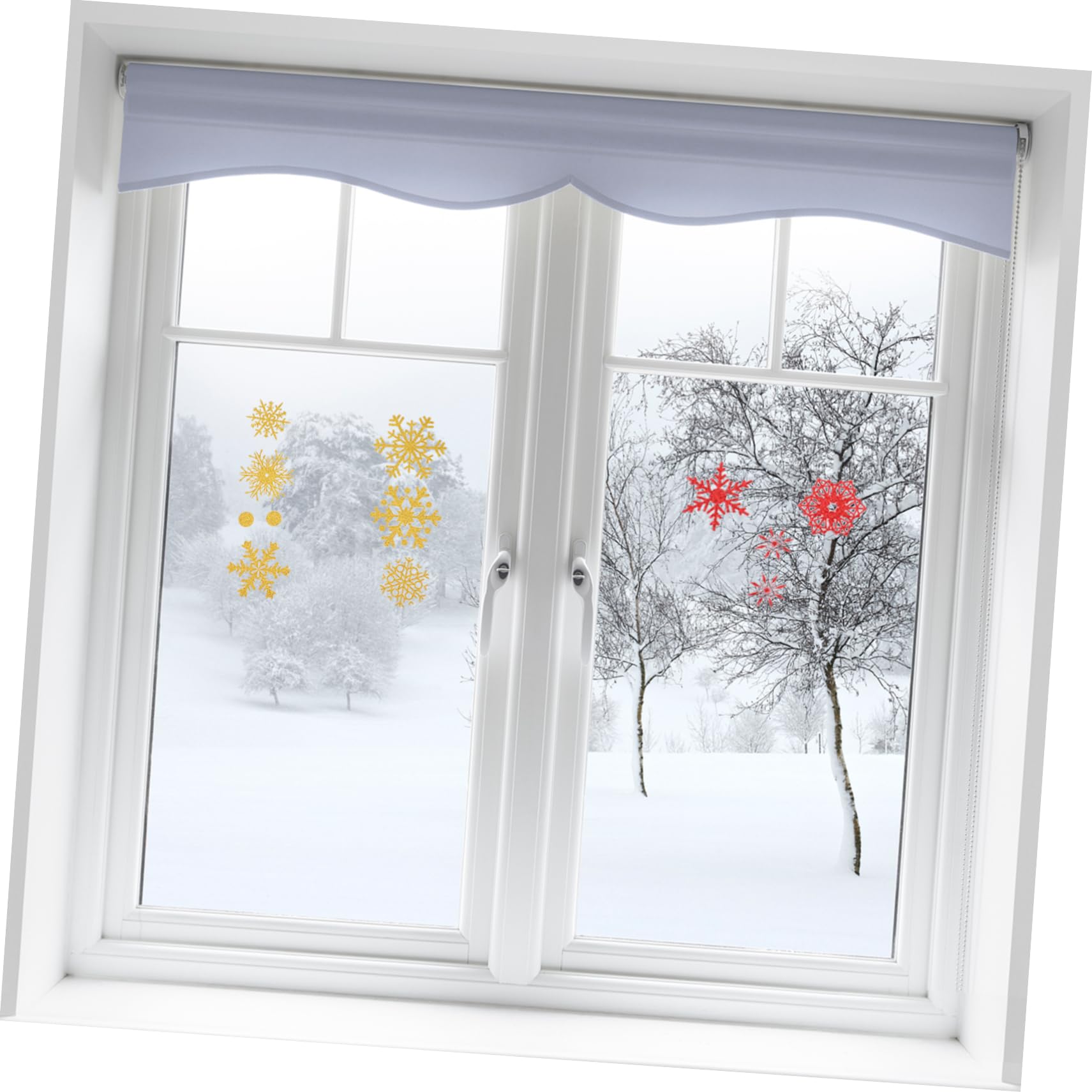 GLEAVI 27stücke Schneeflocken Fensteraufkleber Glitzer Statische Aufkleber Weihnachtsaufkleber für Fensterdekoration Weihnachtsschmuck ohne Kleberückstände