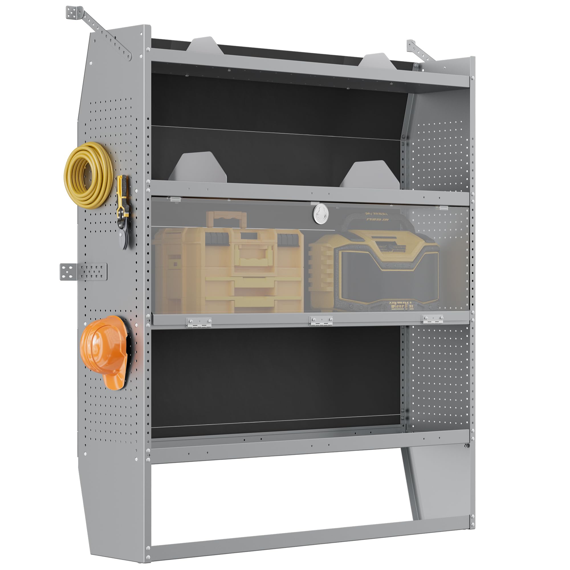 60" H Cargo Van Shelving for Full-Size Van with Lockable Door