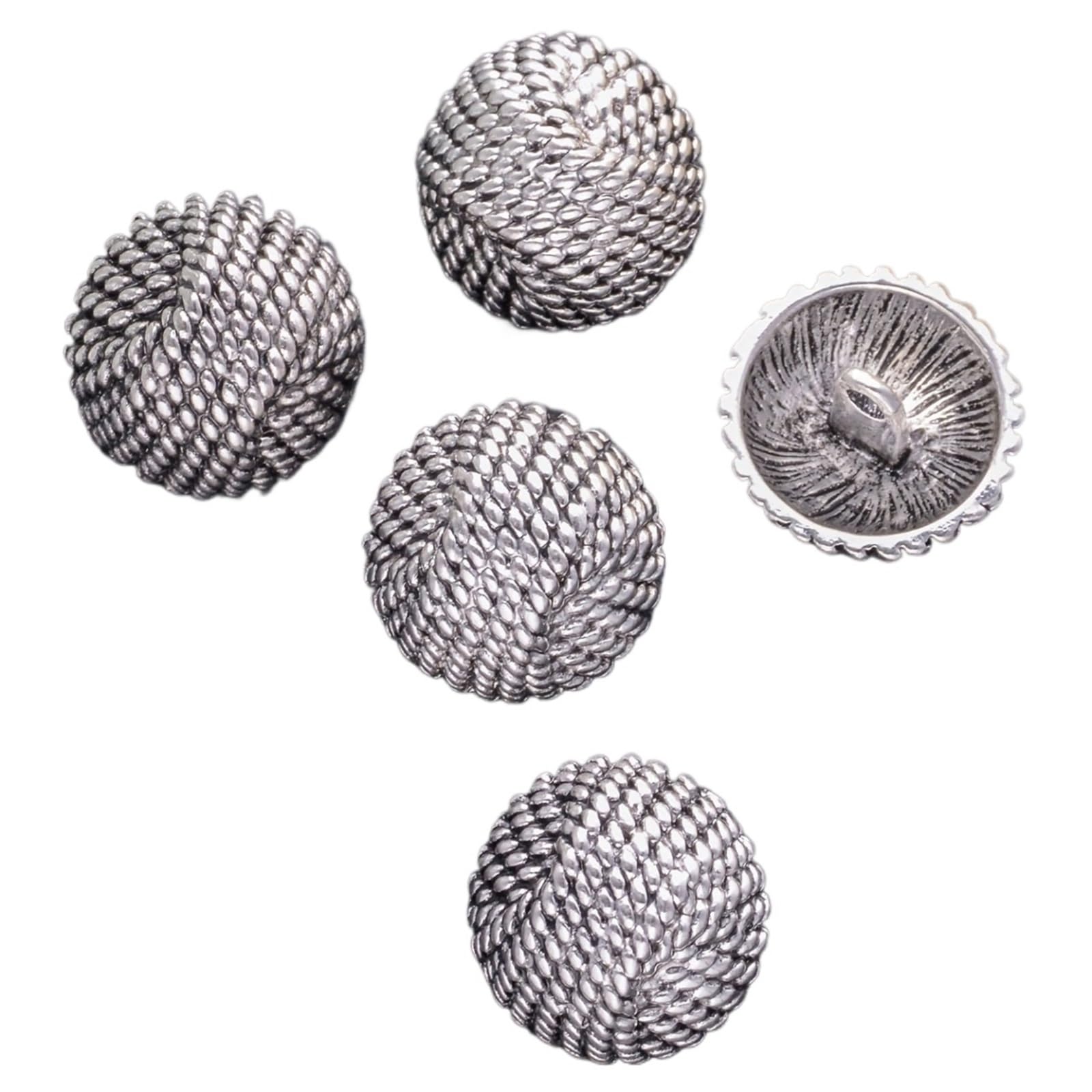 Botones 5/10 botones redondos de metal tejido for ropa, accesorios costura, camisas vaqueras hechas a mano, abrigos, decoración, manualidades y bordado para bricolaje(1.9cm,5pcs Gold)