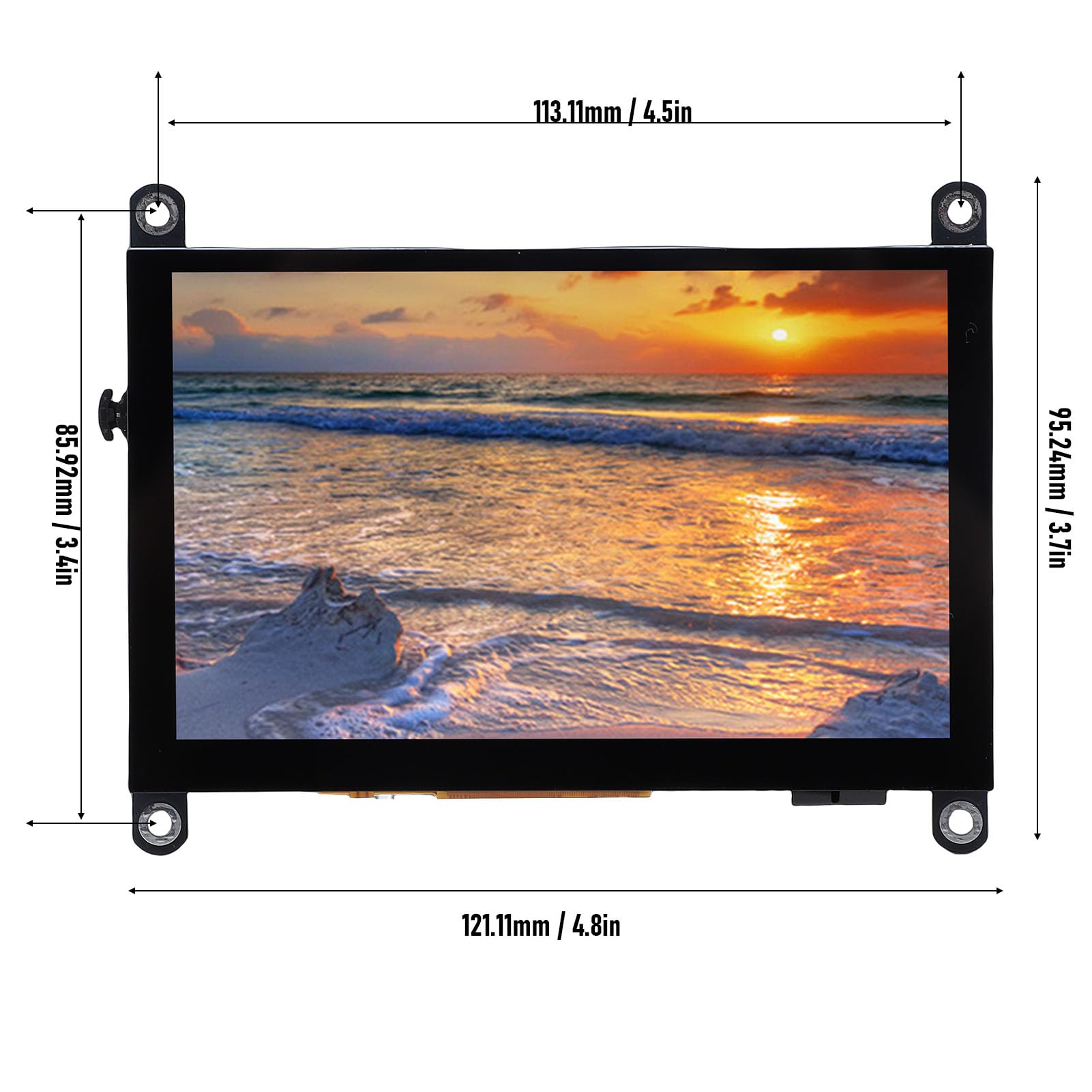 5-calowy Ekran Dotykowy LCD HDMI, Pojemnościowy Ekran IPS 800x480 dla Pi 4B, Nano, Ubuntu, Dodatkowy Monitor PC, Nie Wymaga Sterownika
