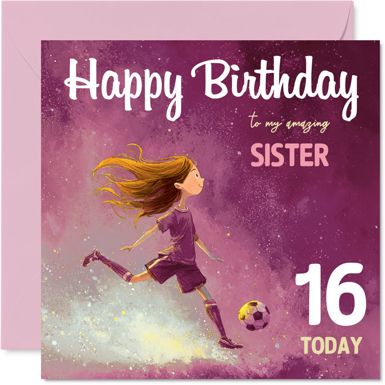 16th Birthday Cards for Sister, Football Girl