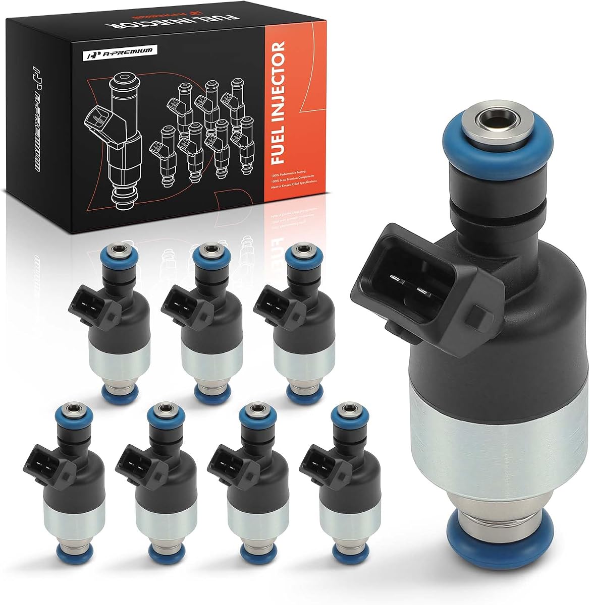 A-Premium Set of 8 Fuel Injectors Compatible with Chevrolet, Cadillac | for Chevrolet Corvette 1990-1992 5.7L & Cadillac Allante 1989-1992 4.5L, Replace# 17069648, 17112102