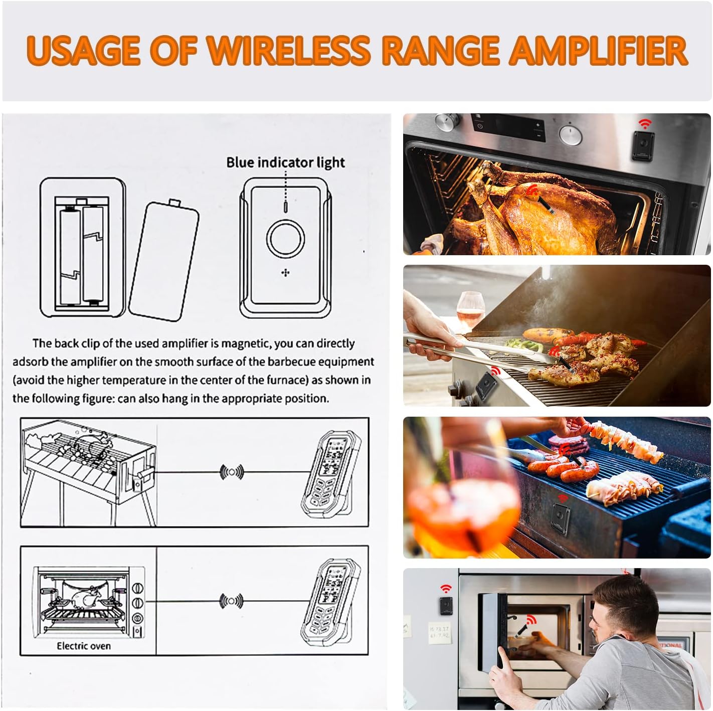 review EOPGE(Upgraded) Smart Wireless Meat Thermometer – Cooking Thermometer with 2 Probes – 200Ft(Max.) Remote Range Food Thermometer – IP67 Waterproof – Preprogrammed Temperatures - Ideal for BBQ, Oven