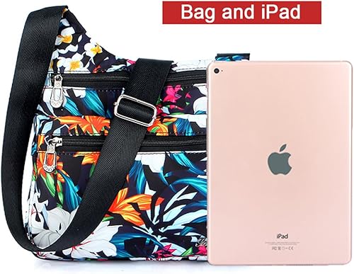 Miniatura 3 de Stuoye - Bolsa de nailon multibolsillos para mujer cruzada bolsa-monedero para viajes