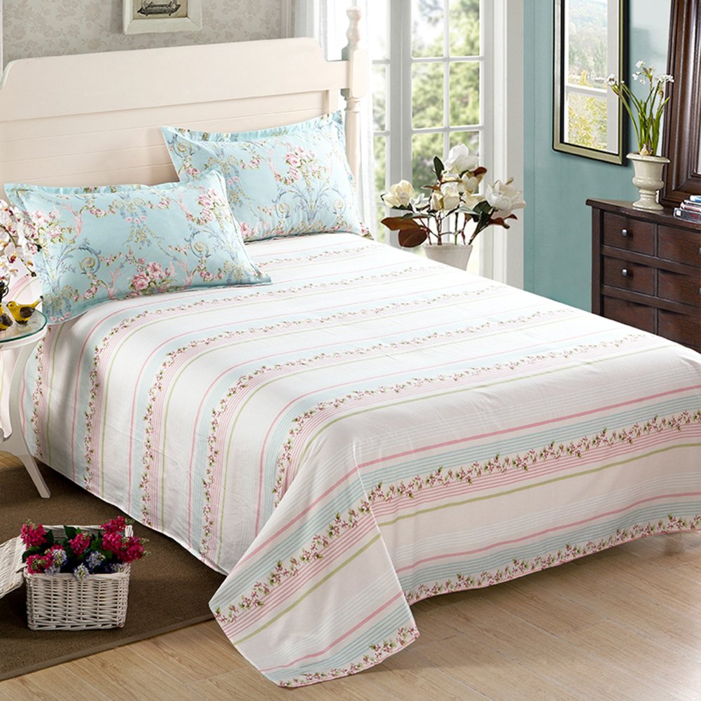 Draps en coton pour lit simple ou double résistant aux lavages fréquents