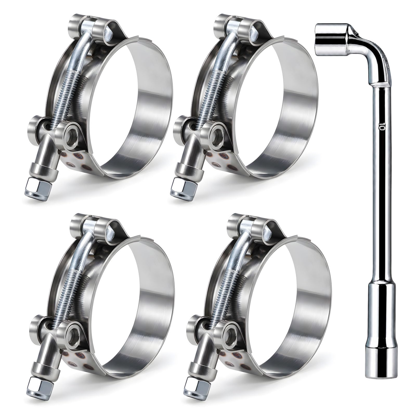 PEROMI 4 Pack 2 Inch T Bolt Hose Clamps